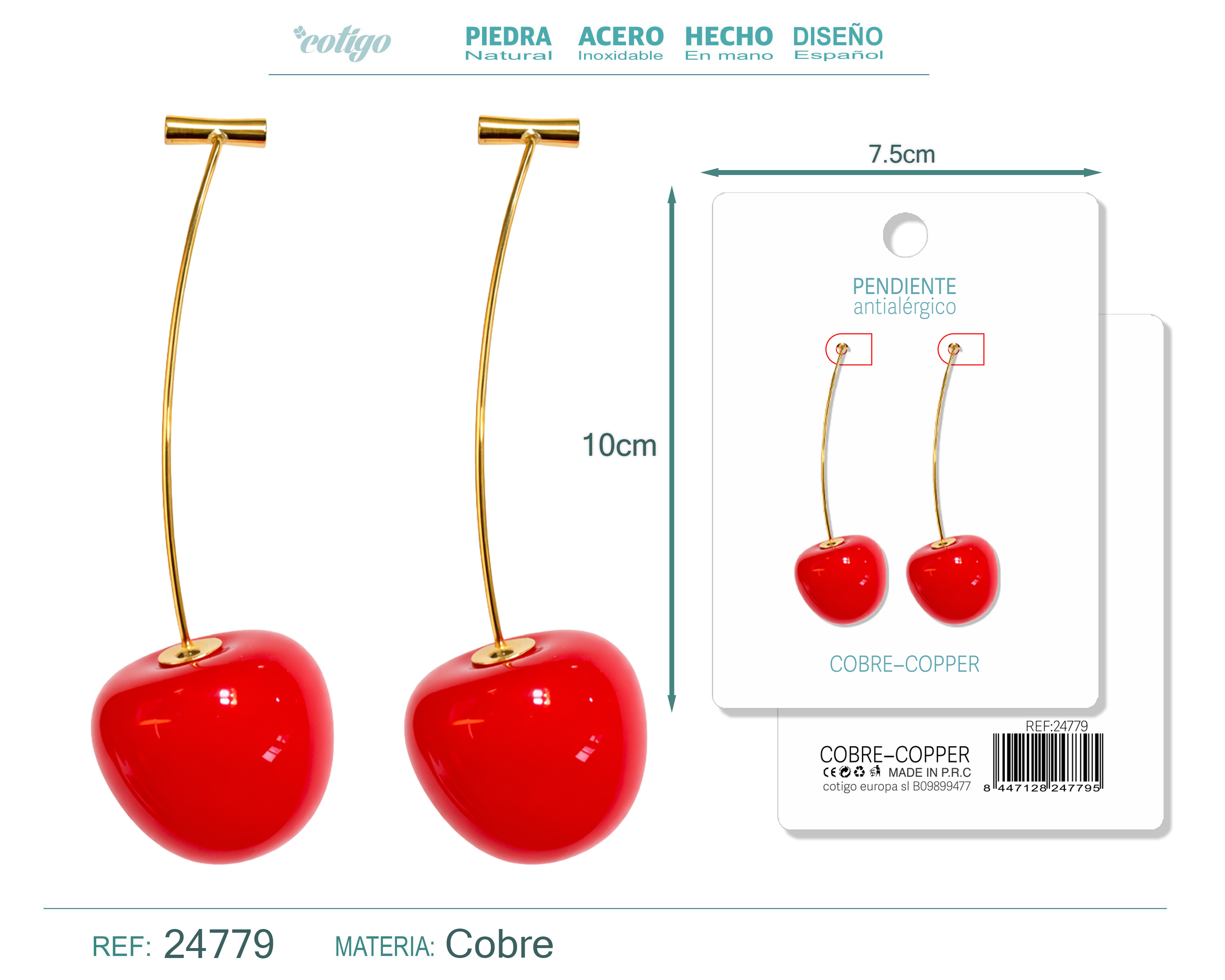 Pendiente de Cereza