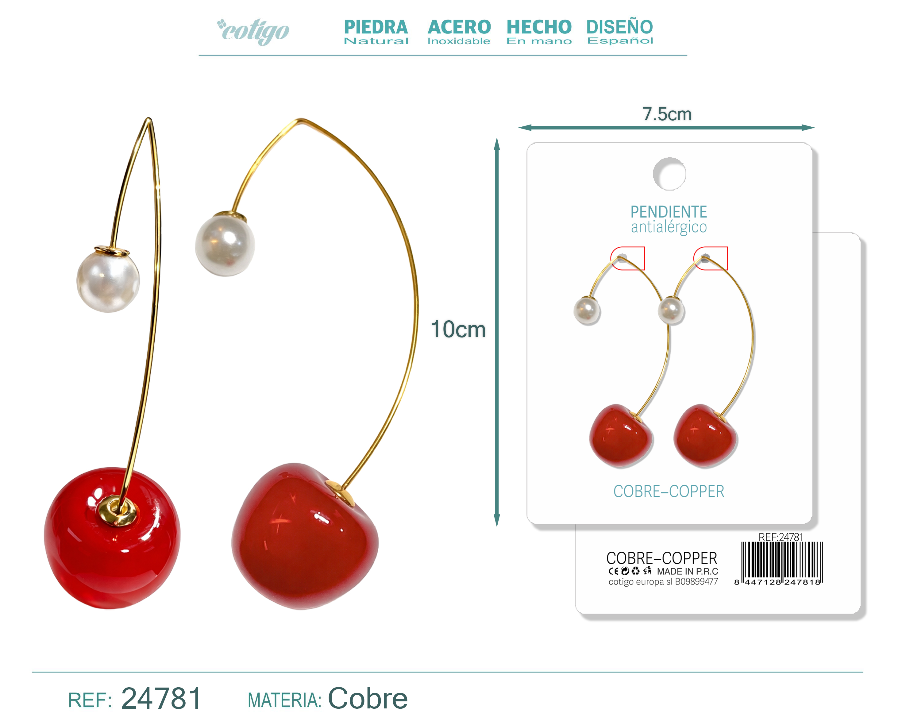 Pendiente de Cereza