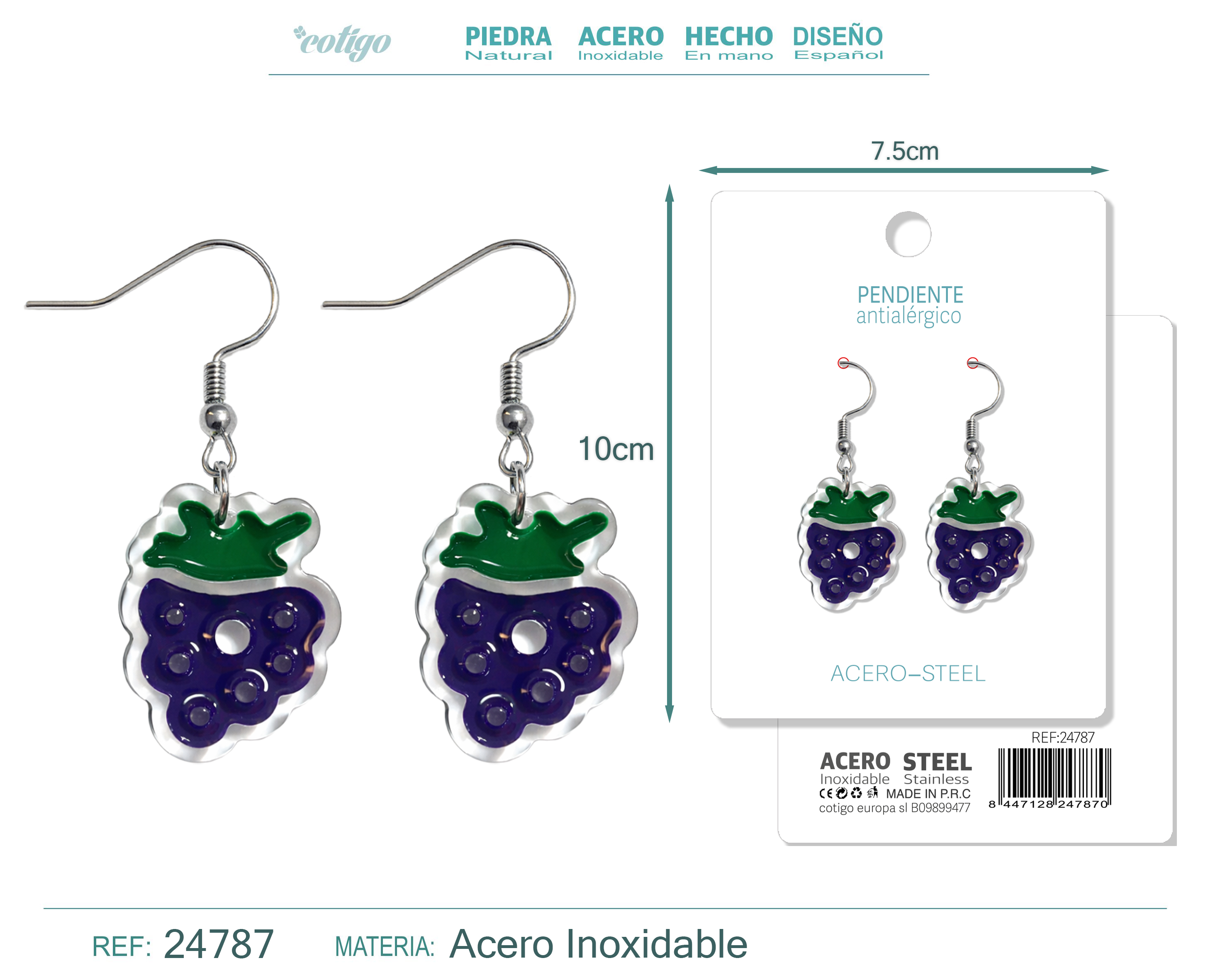 Pendinete de Uva Accesorio Acero