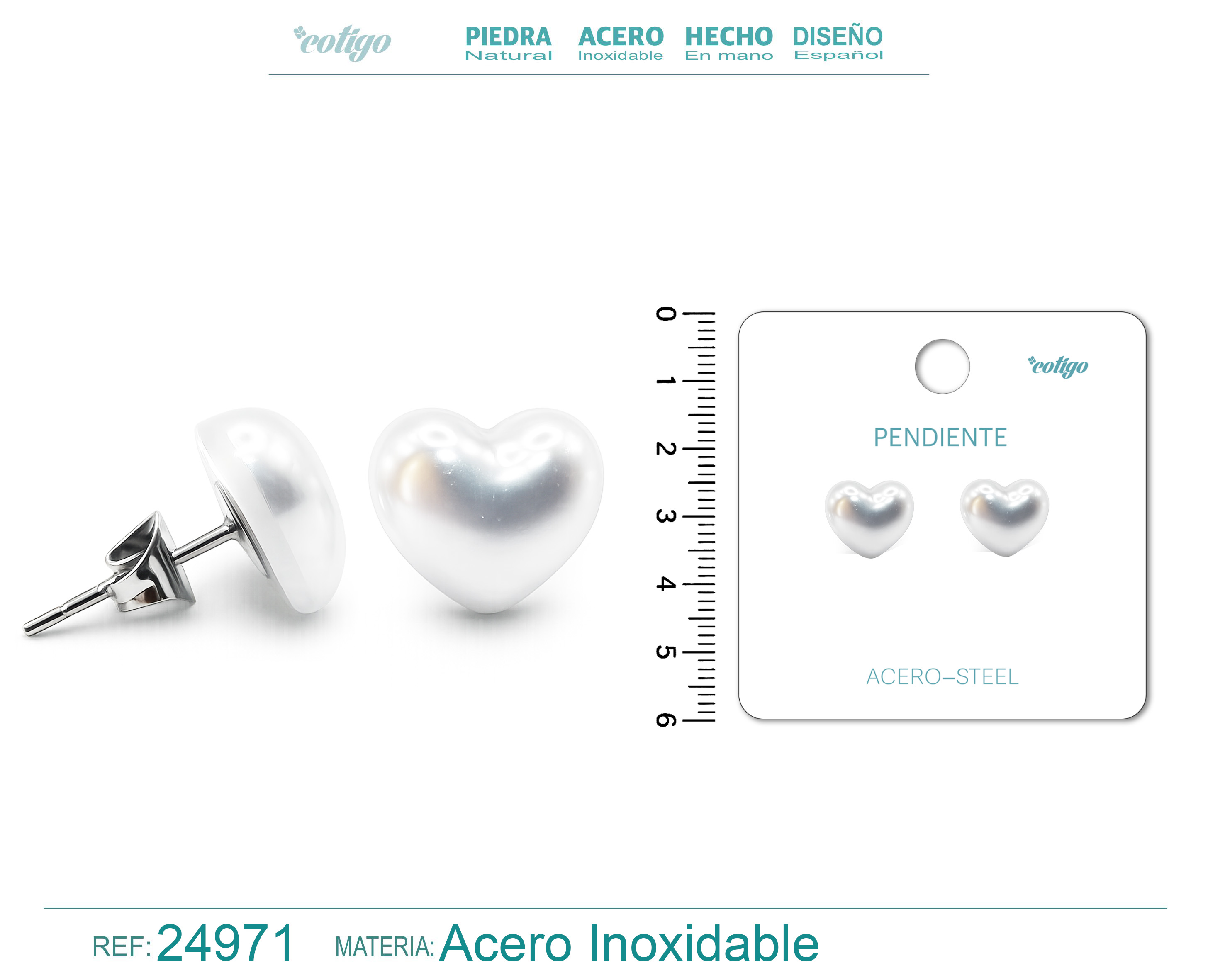 Pendiente de Perla con Accesorio Acero