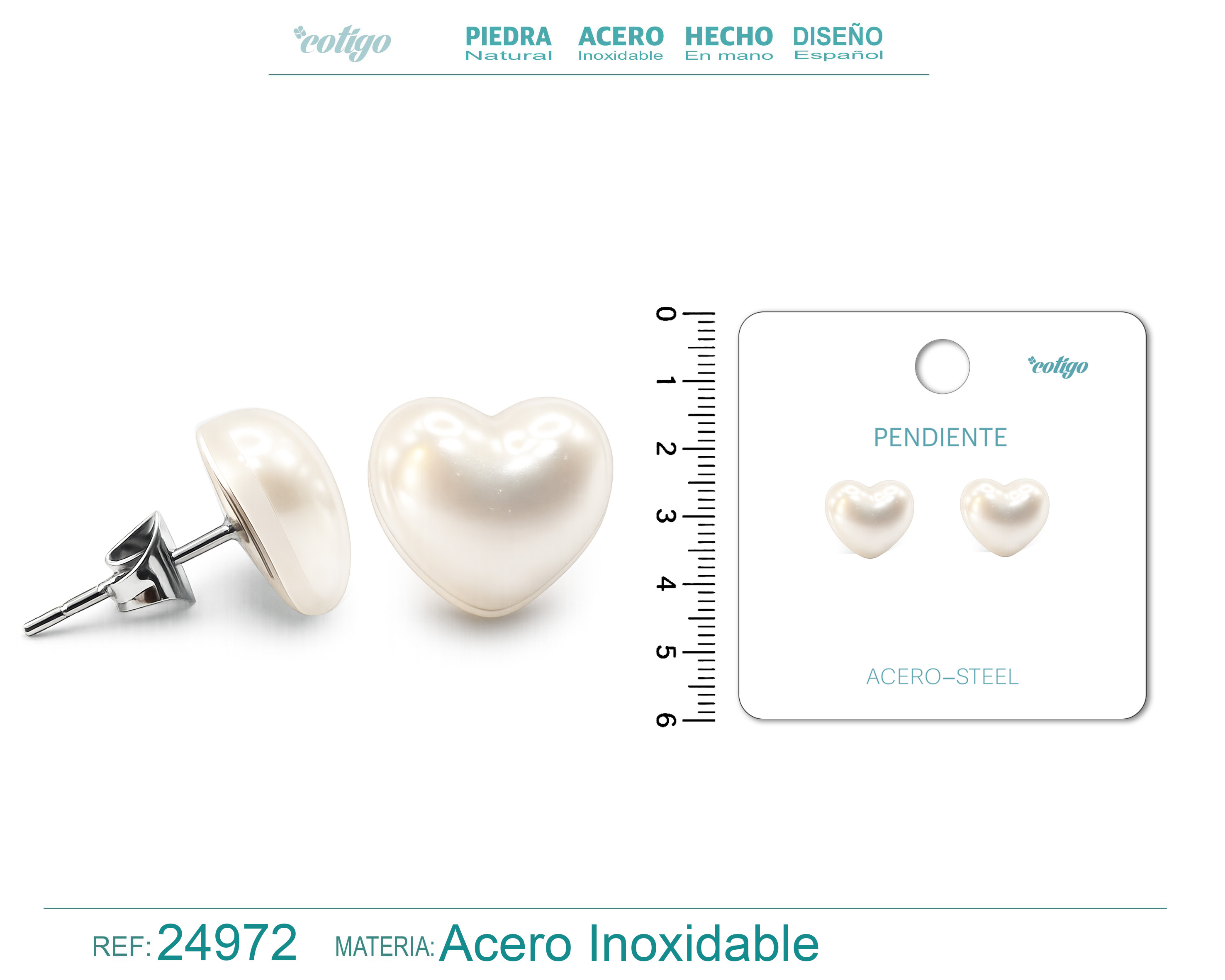 Pendiente de Perla con Accesorio Acero
