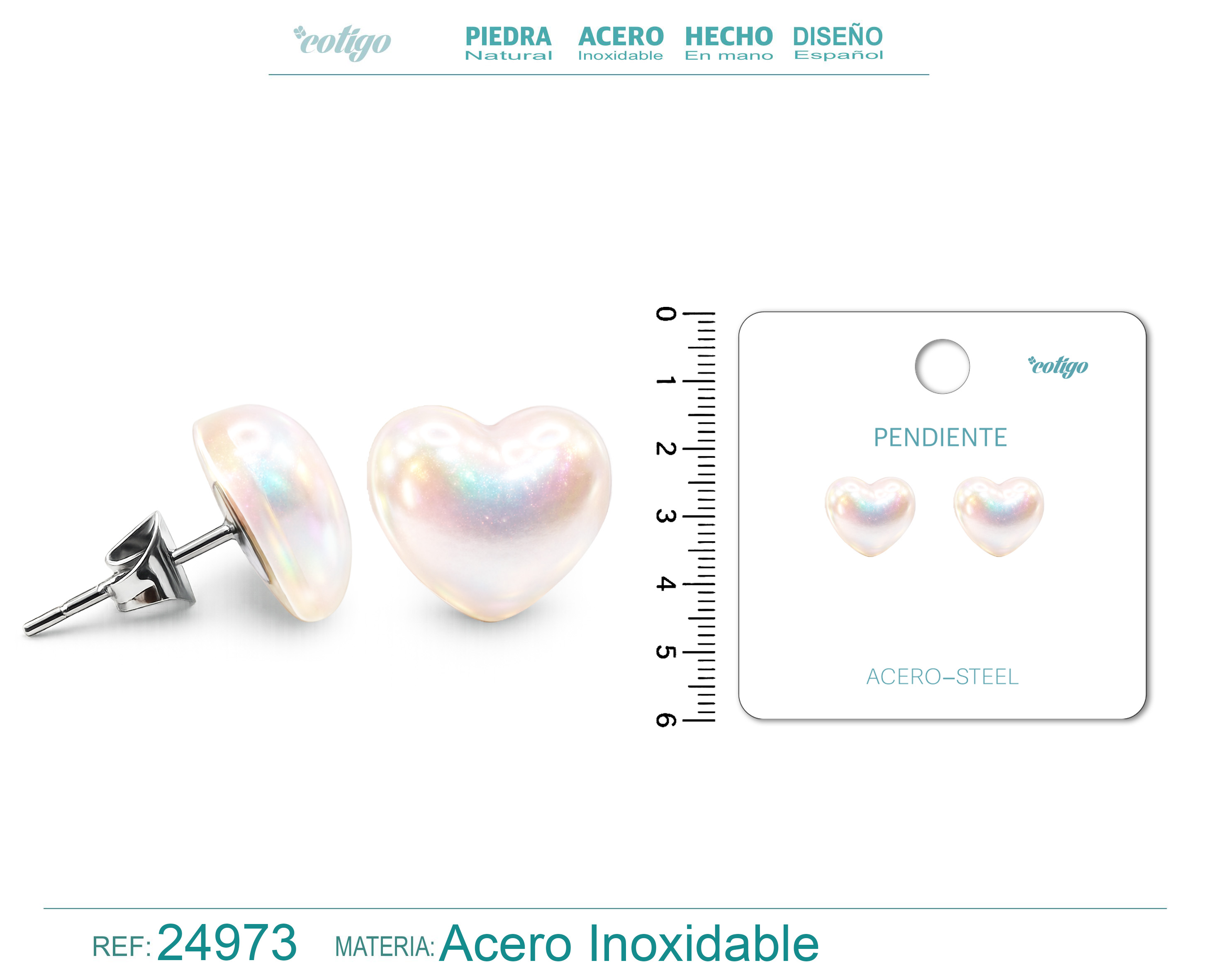 Pendiente de Perla con Accesorio Acero
