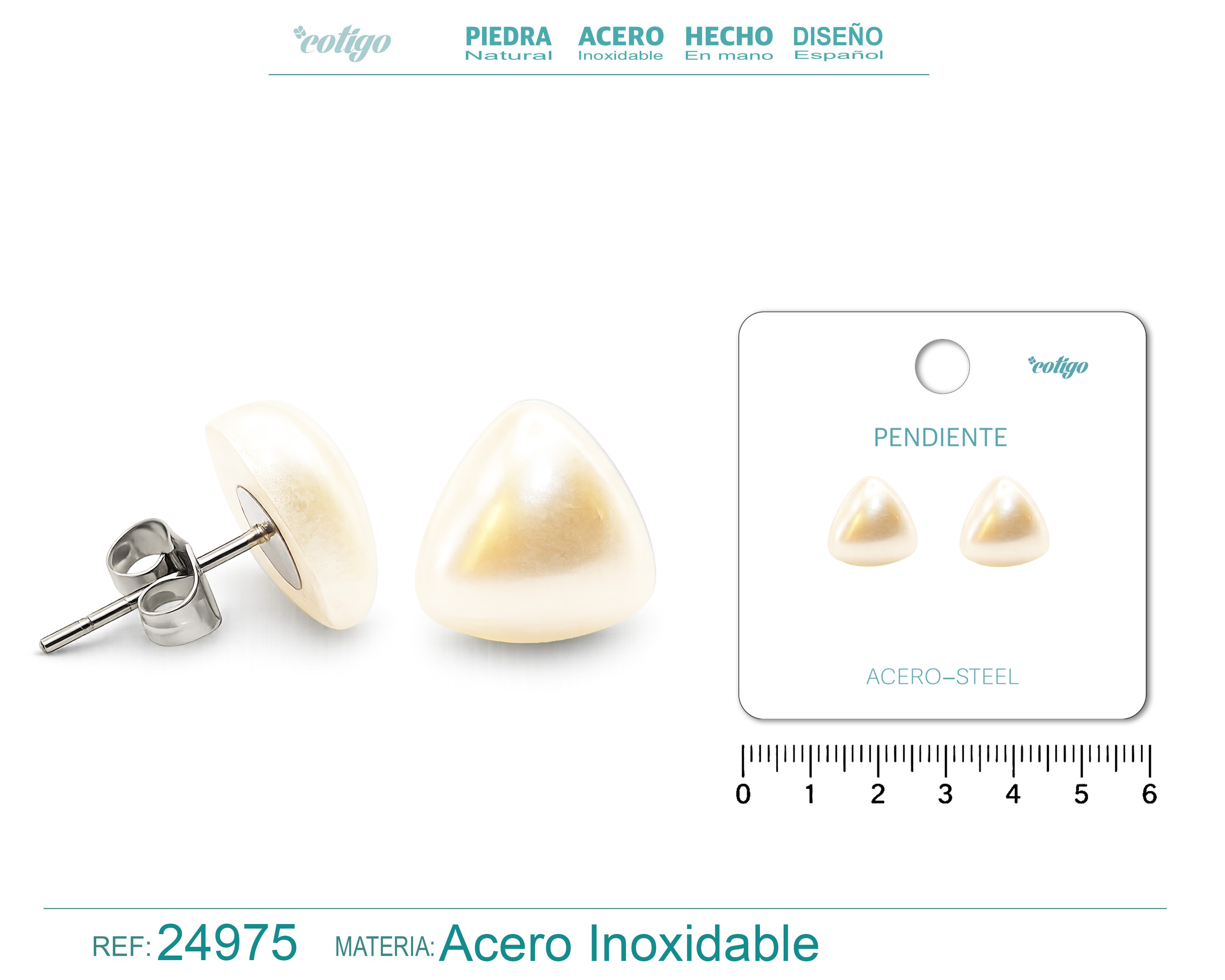 Pendiente de Perla con Accesorio Acero