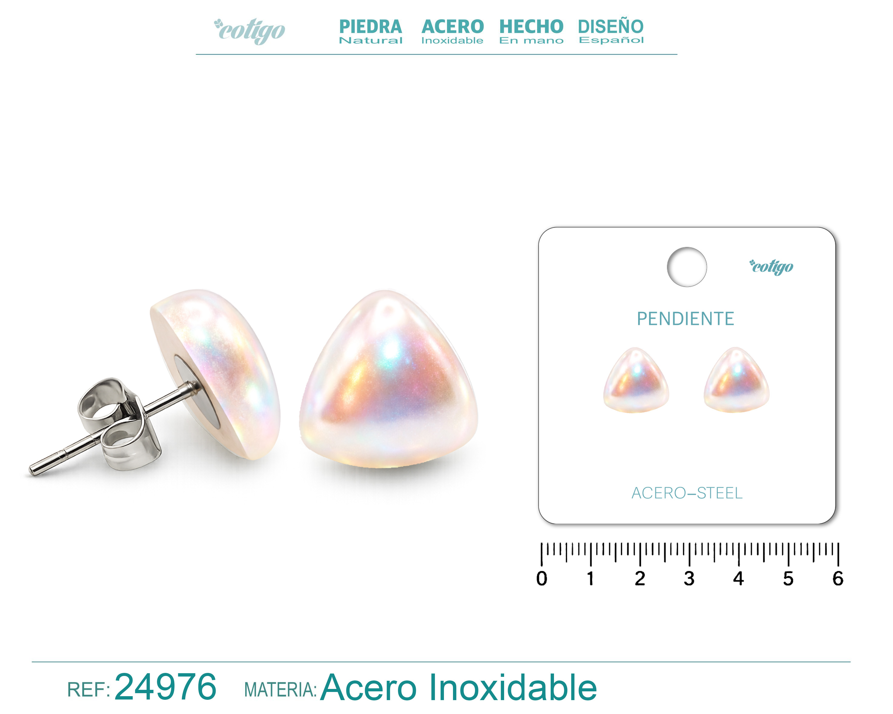 Pendiente de Perla con Accesorio Acero
