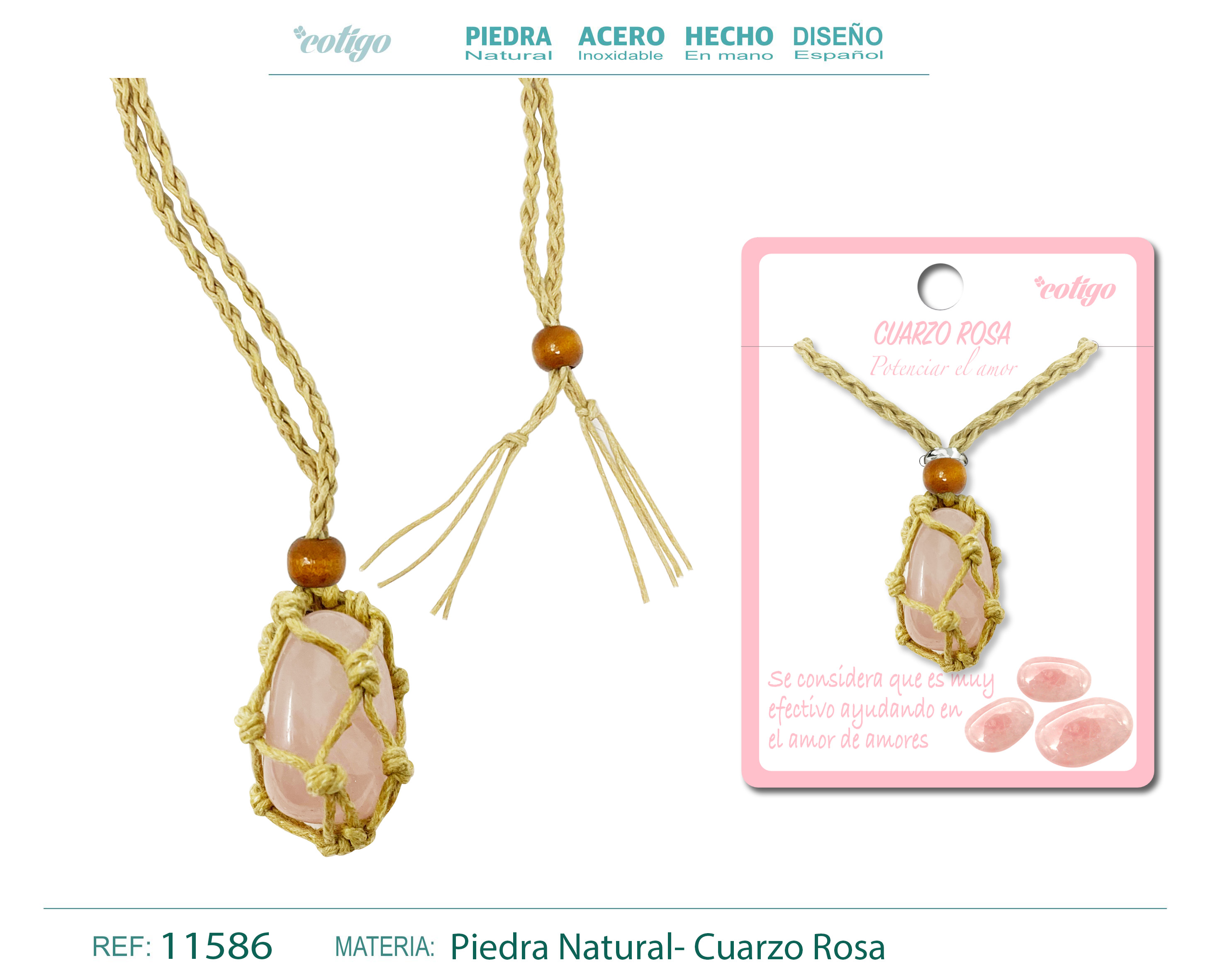 Colgante Cuarzo rosa