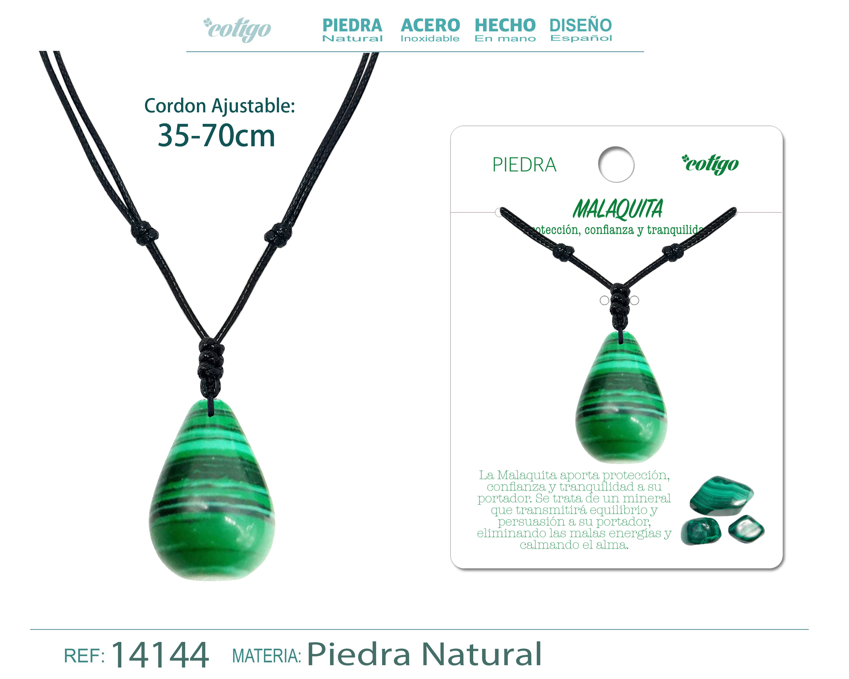 Colgante Gotita de piedra Malaquita