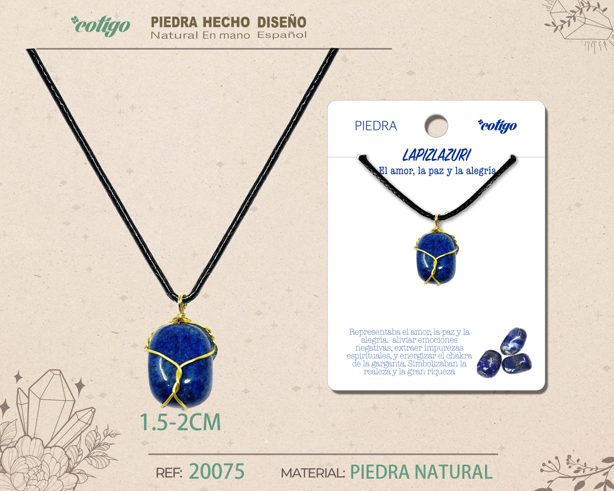 Colgante piedra natural- Lapizrazuri