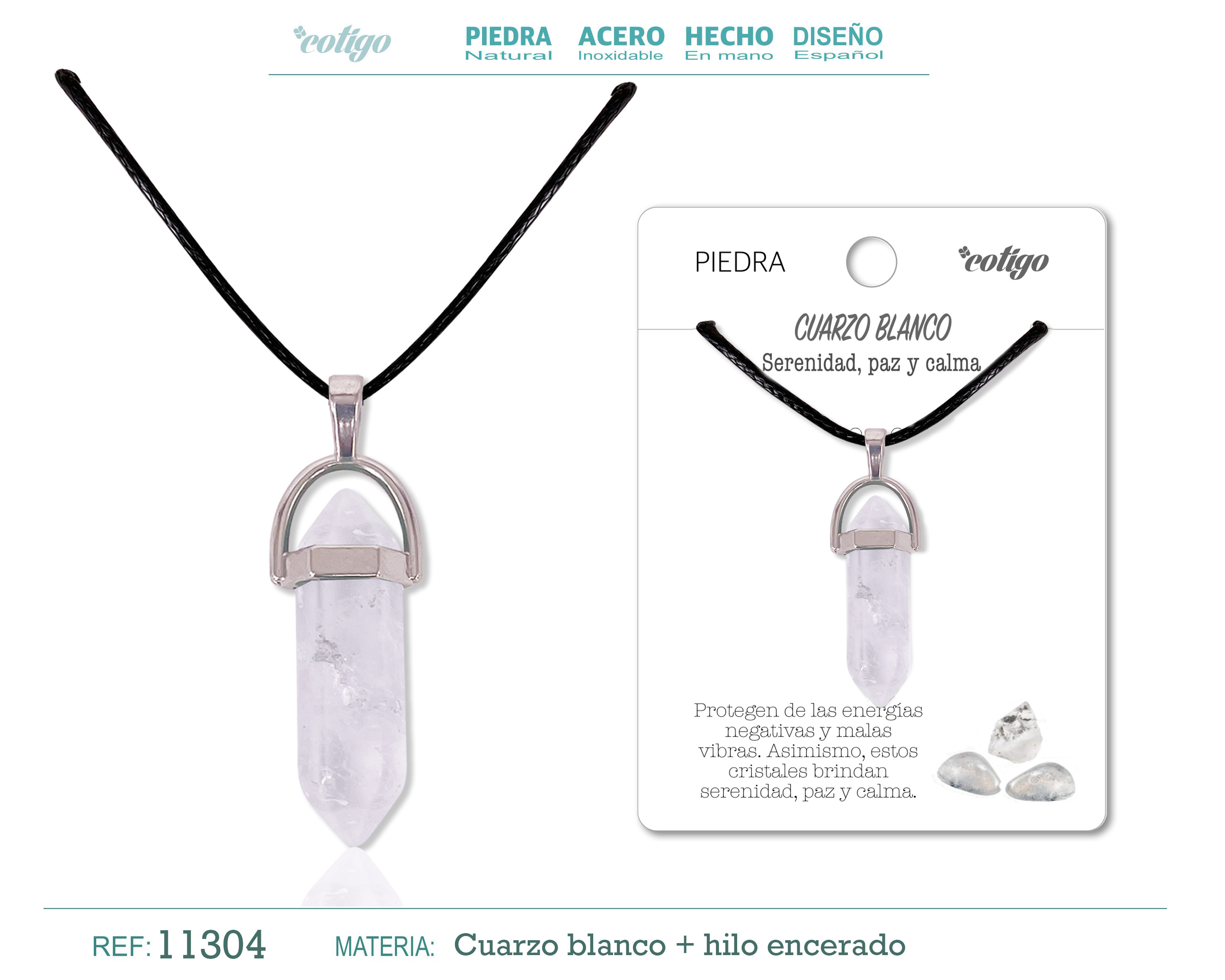 COLGANTE PUNTO CUARZO BLANCO
