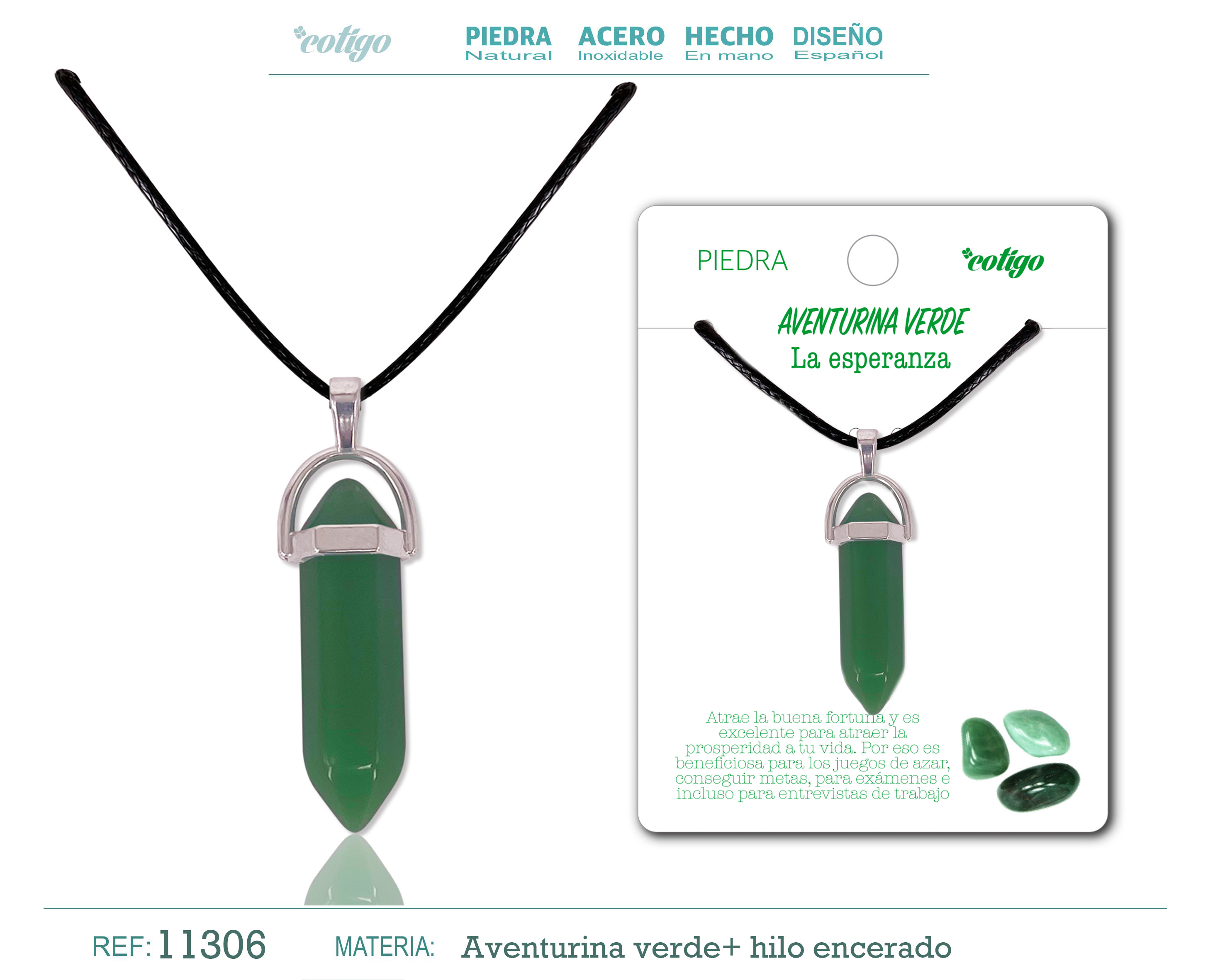 COLGANTE PUNTO AENTURINA VERDE