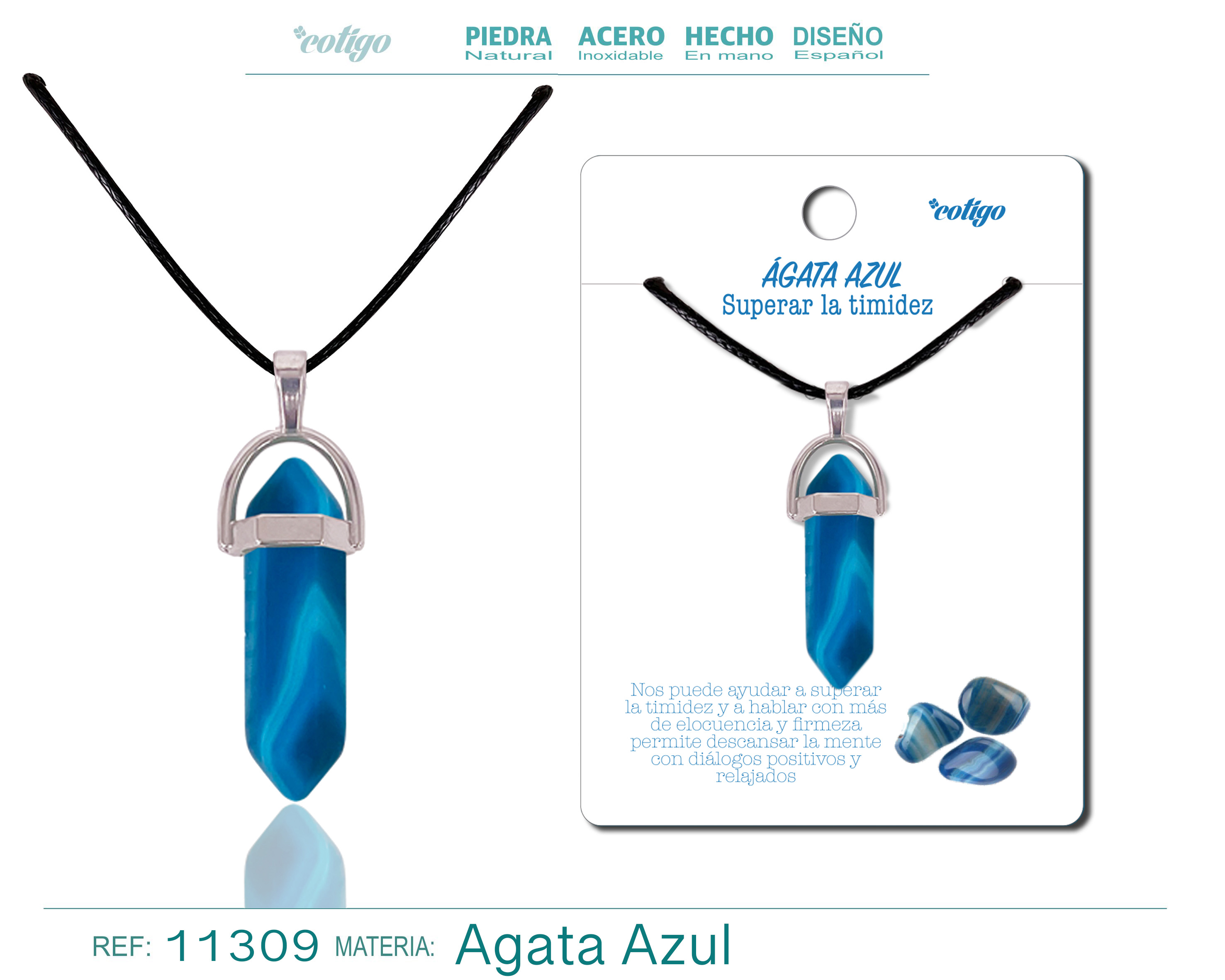 COLGANTE PUNTO AGATA AZUL