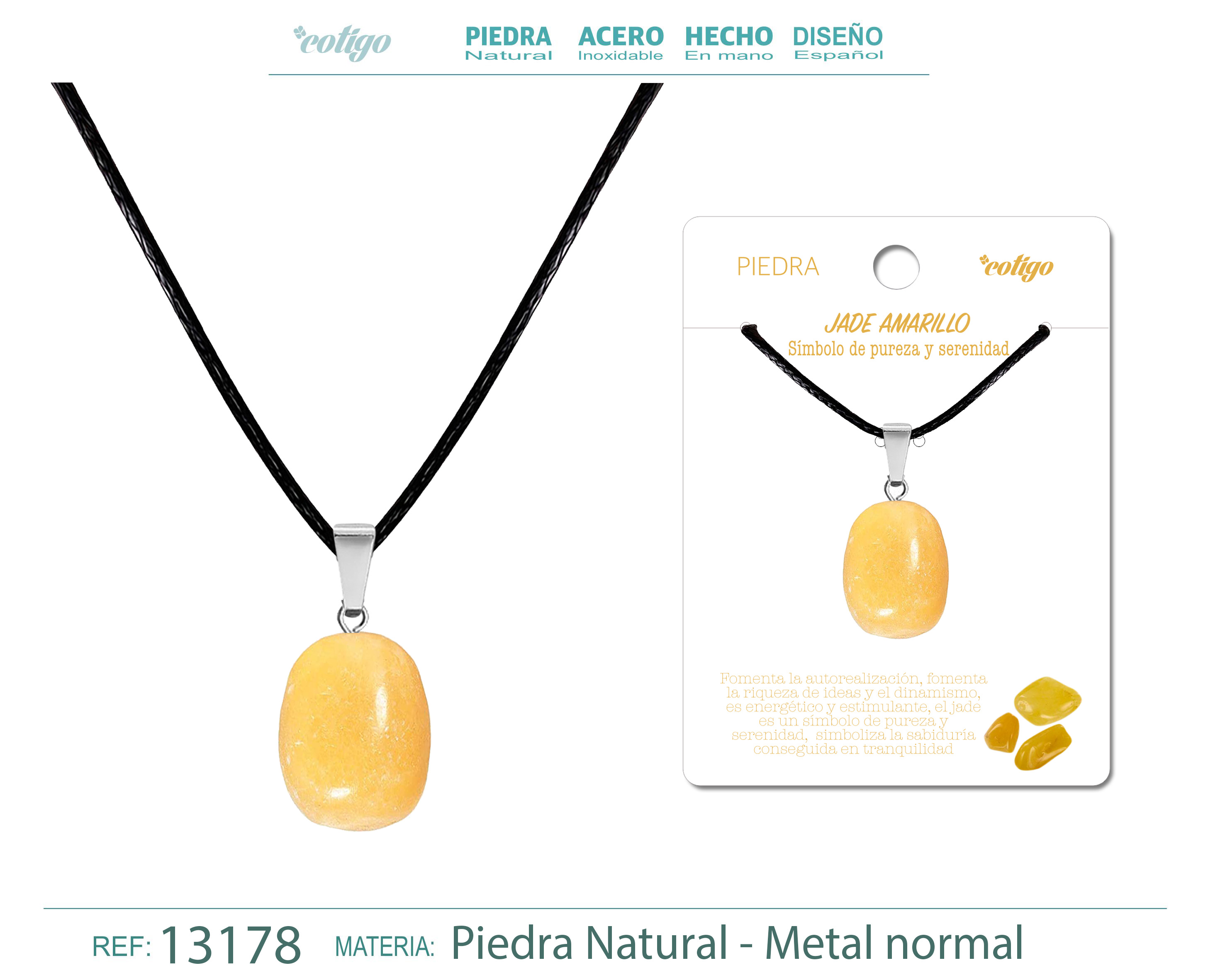 Colgante Piedra natural Jade amarillo