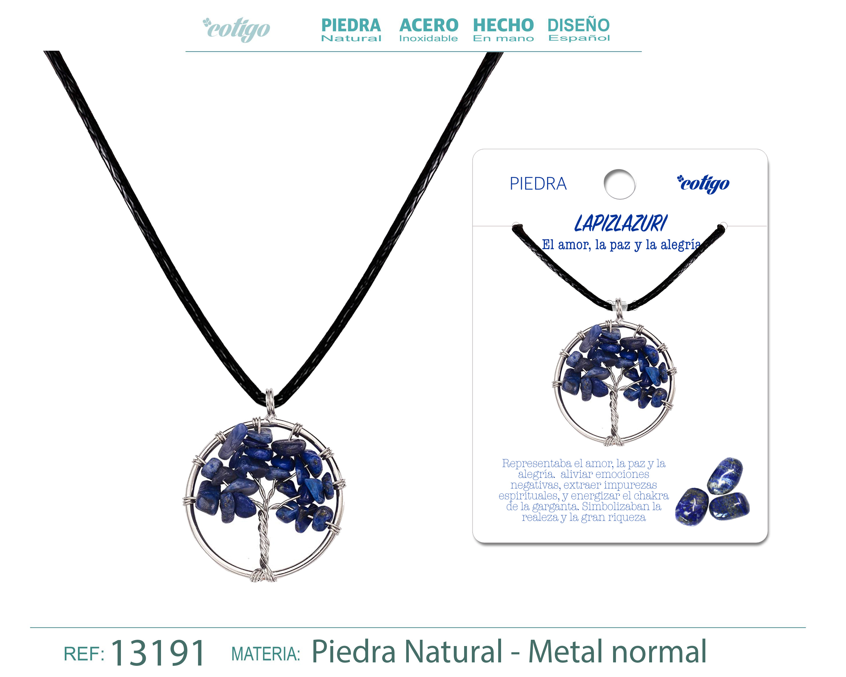 Colgante árbol de vida de piedra Lapislazuli
