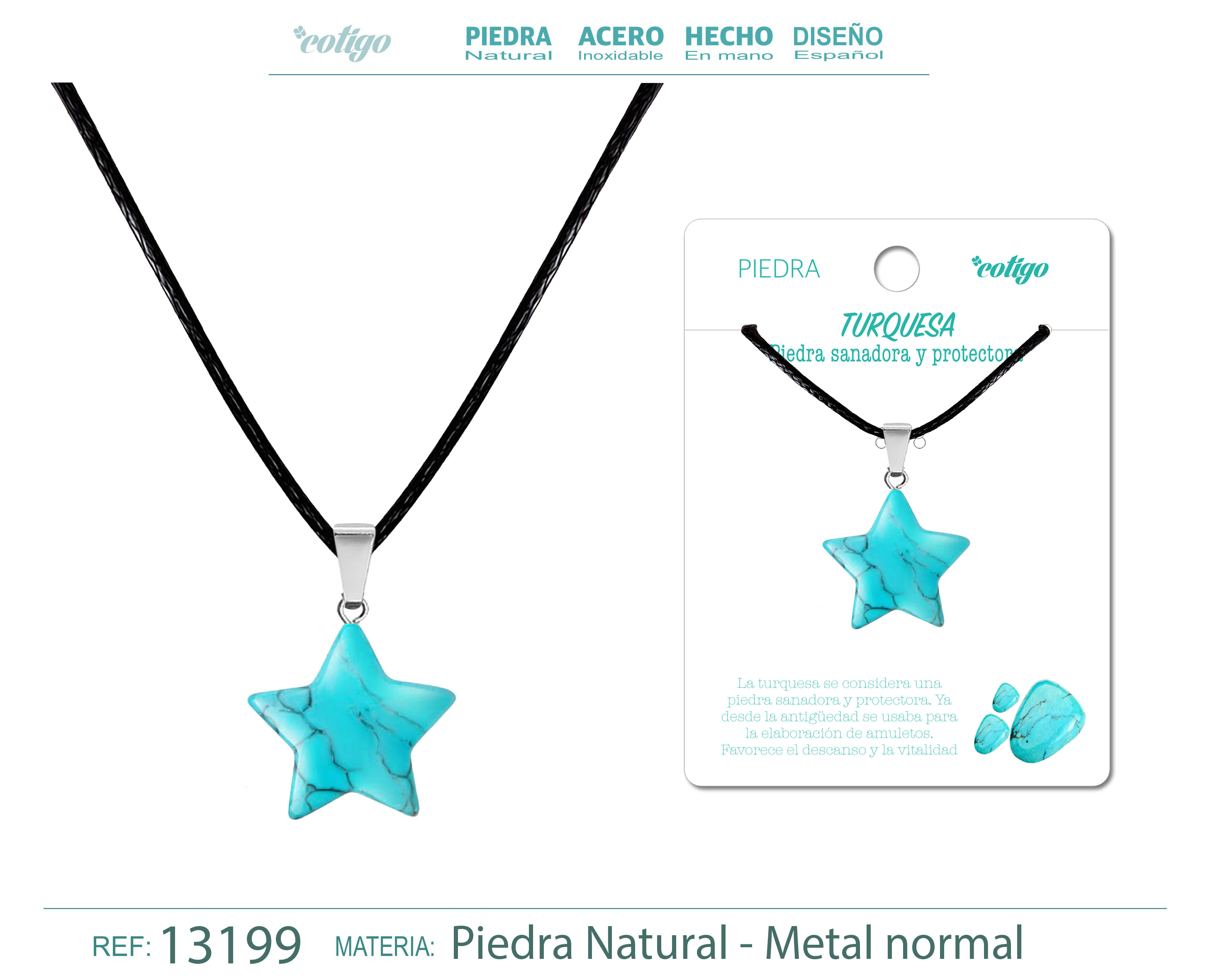 COLGANTE ESTRELLA DE PIEDRA TURQUESA