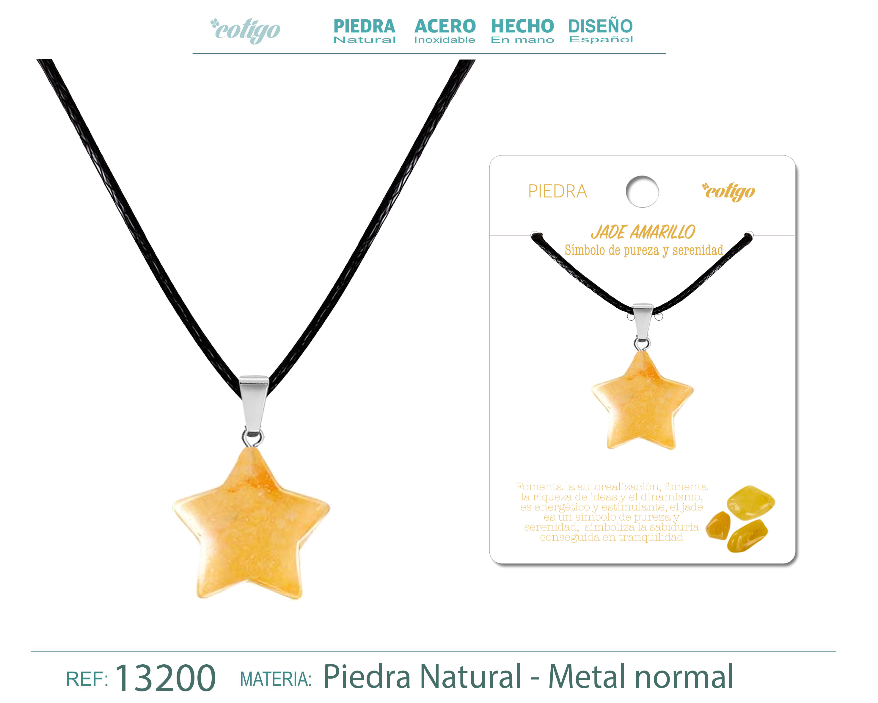 Colgante Estrella de piedra Jade amarillo