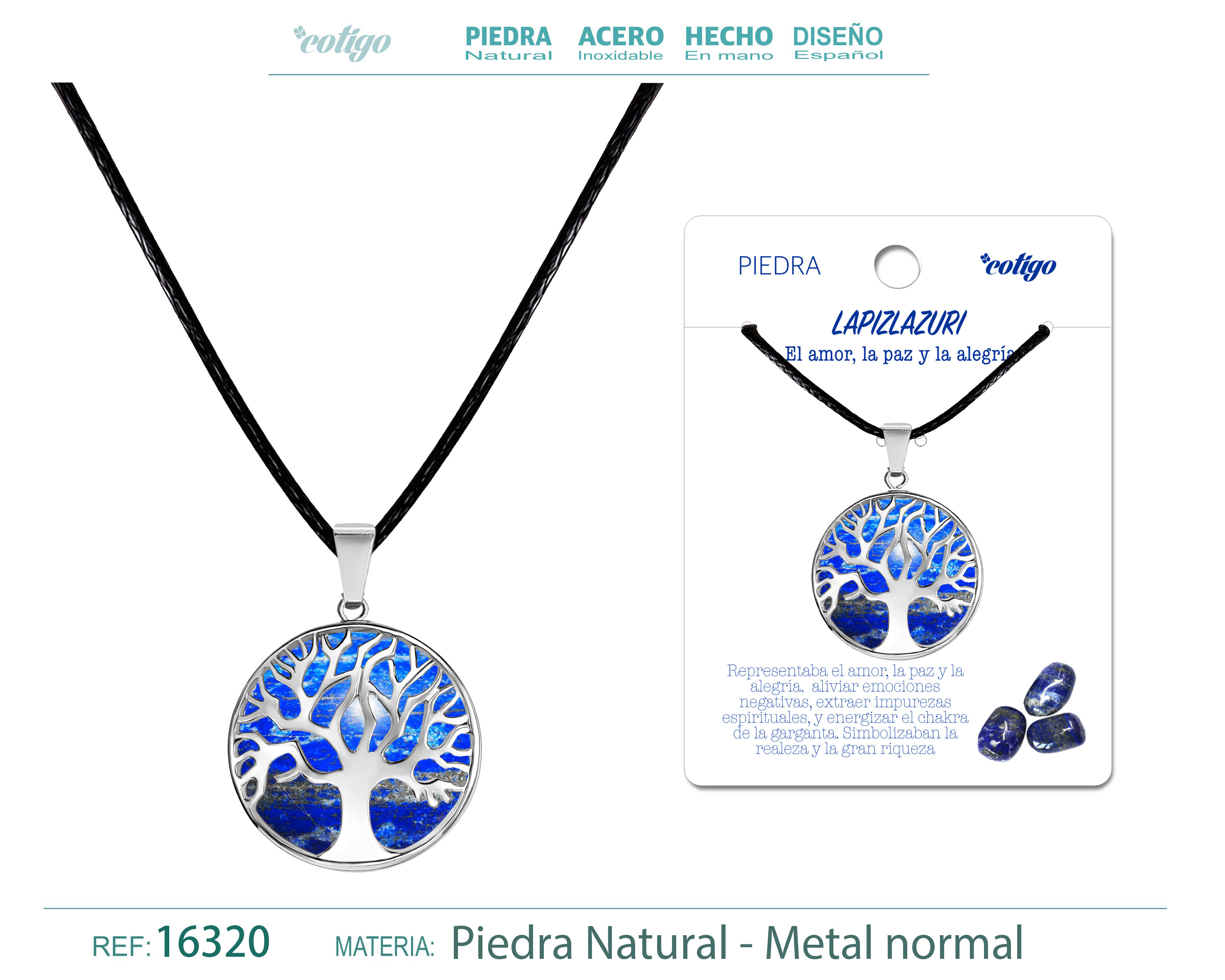 Colgante árbol de Vida de Piedra Lapislazuli