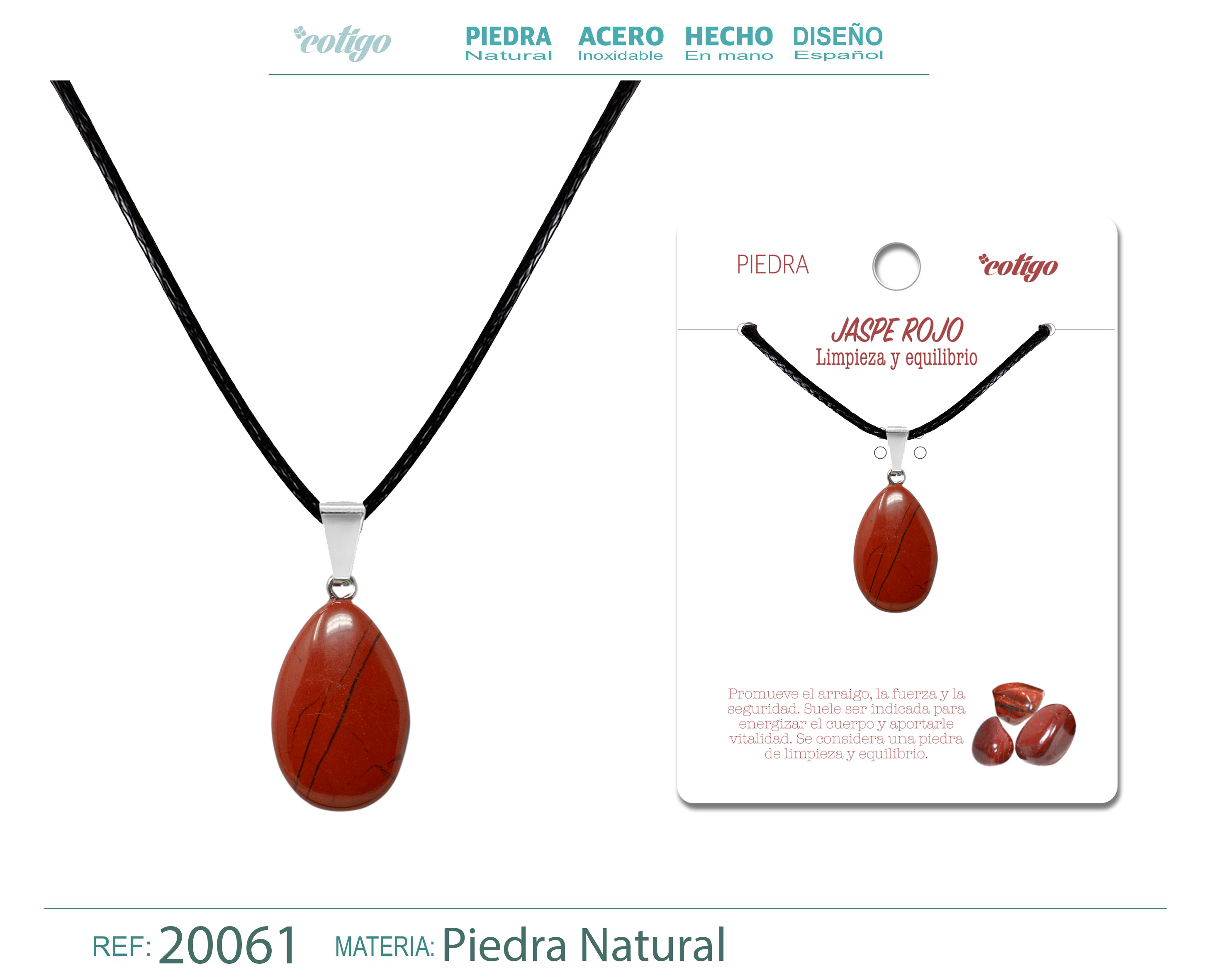 Colgante Gotita Jade Rojo