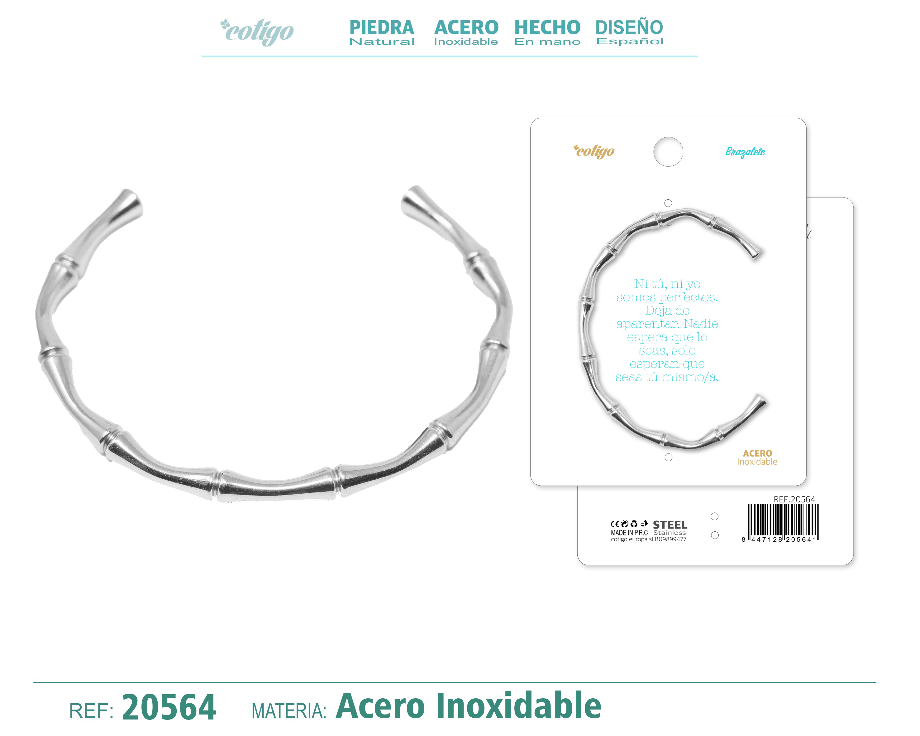 Brazalete Acero Color Plateado