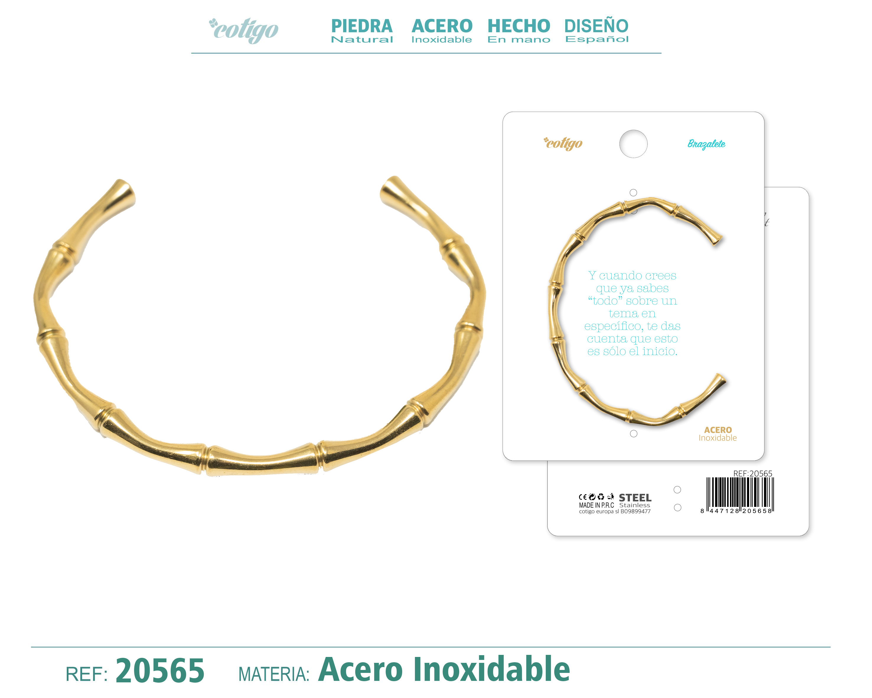 Brazalete Acero Color Dorado