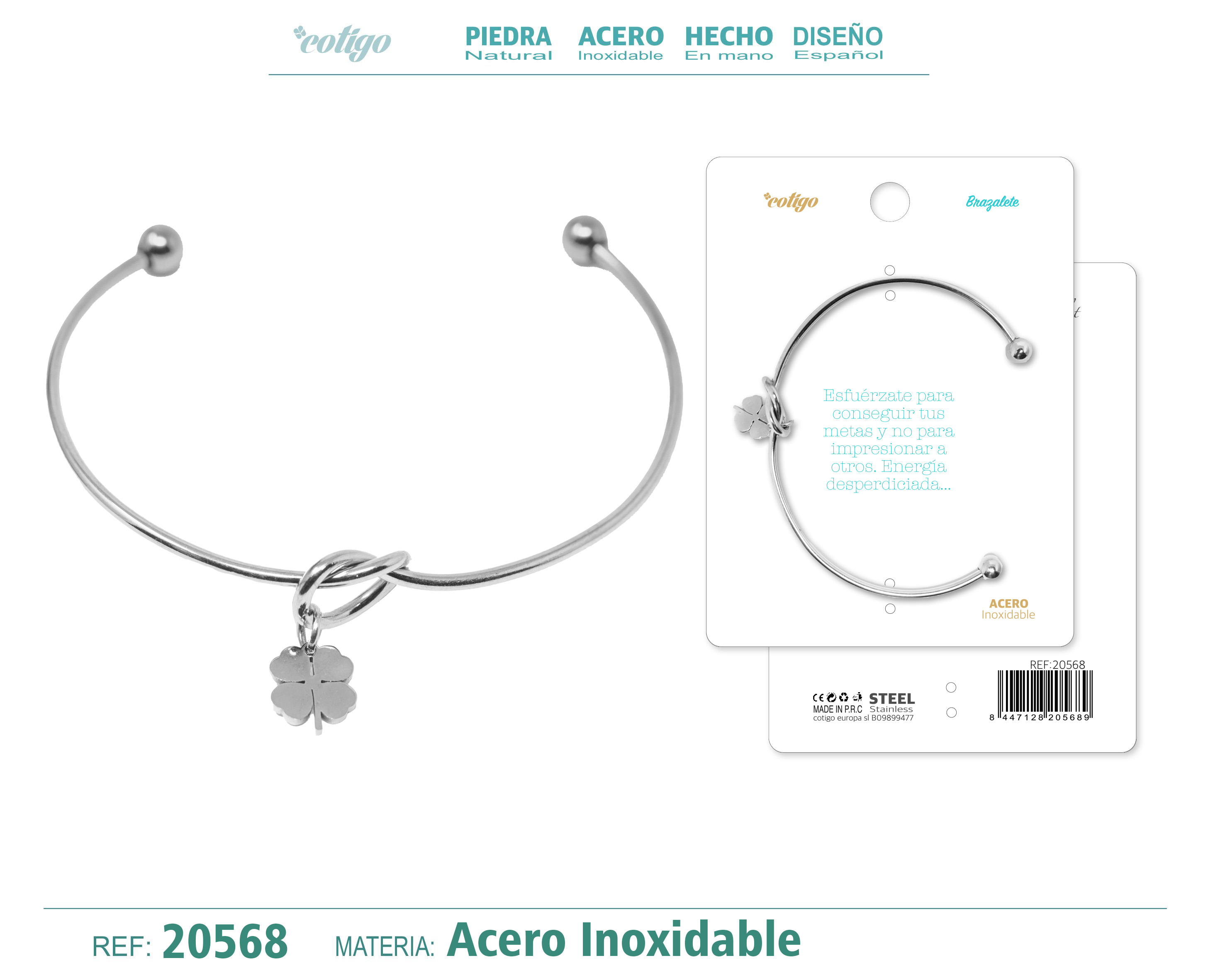 Brazalete Acero Color Plateado