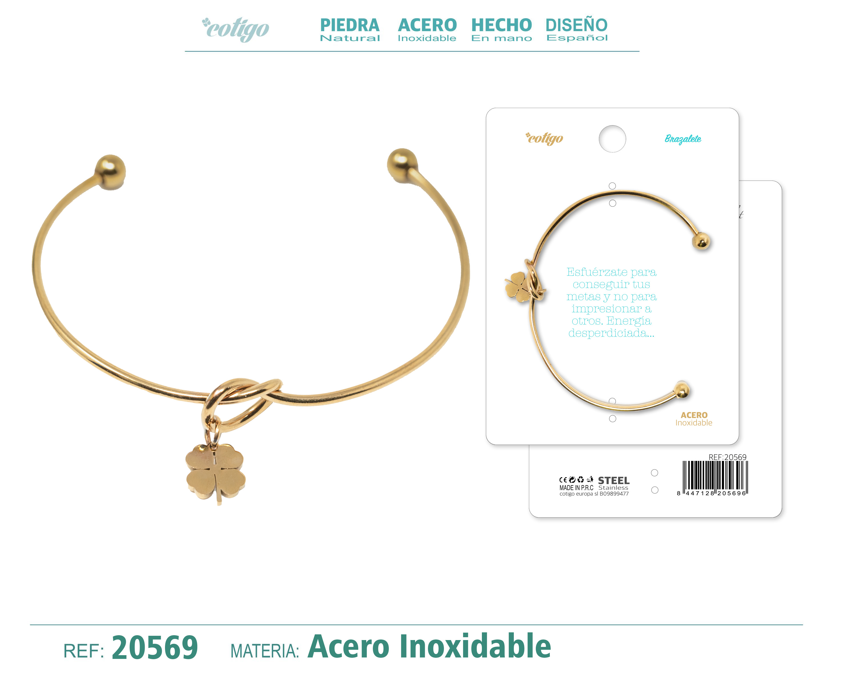 Brazalete Acero Color Dorado