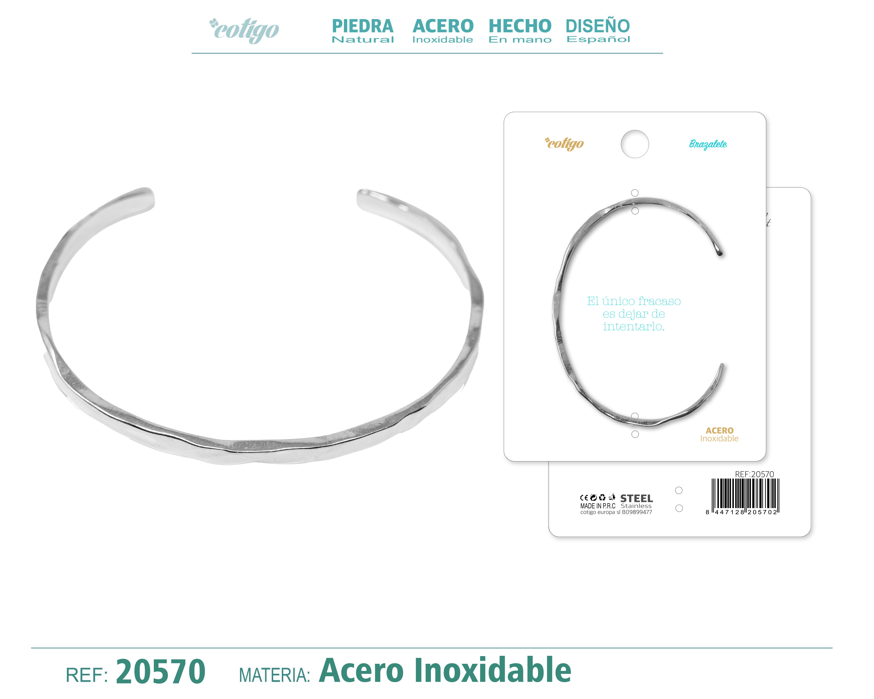 Brazalete Acero Color Plateado