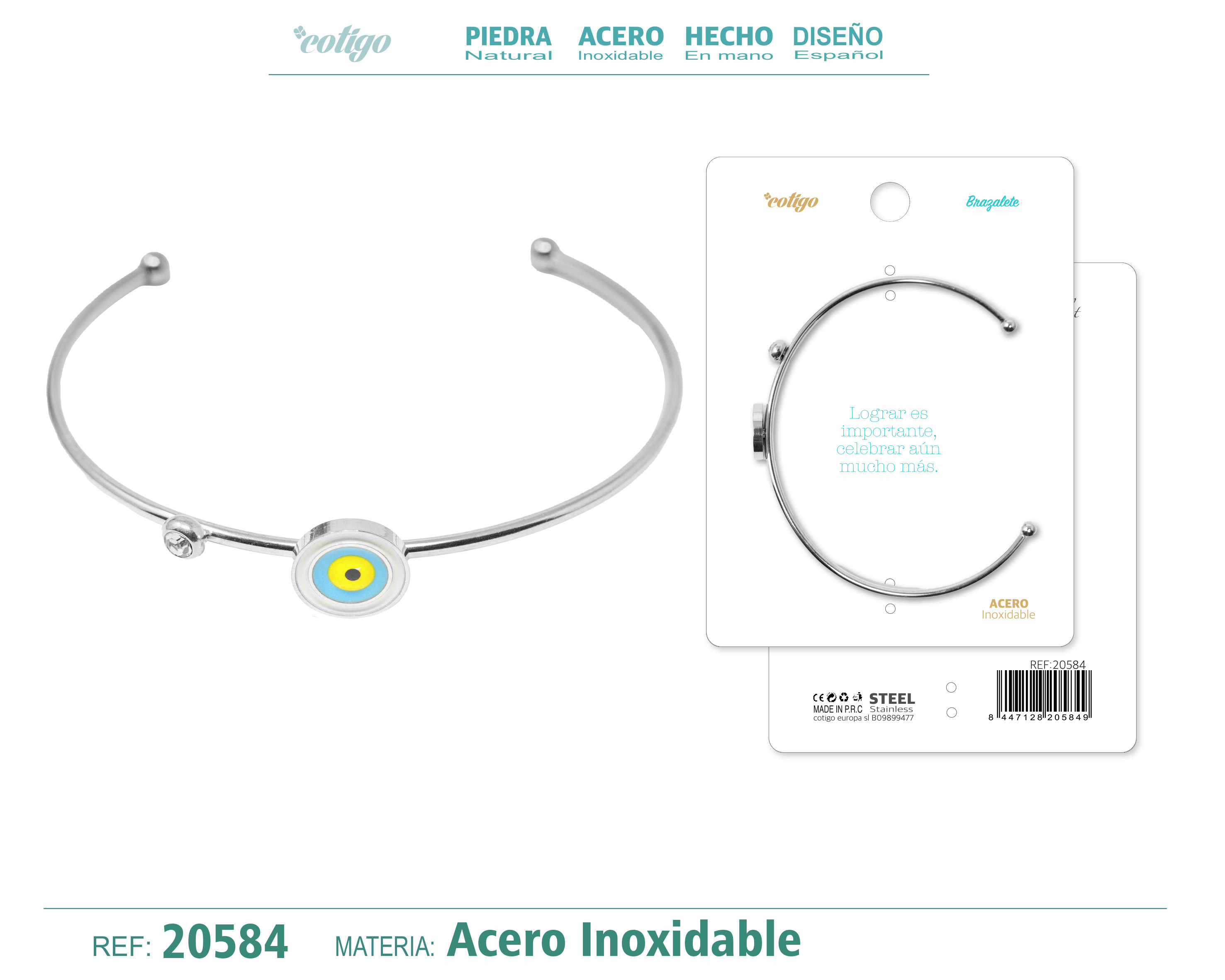 Brazalete Acero Color Plateado