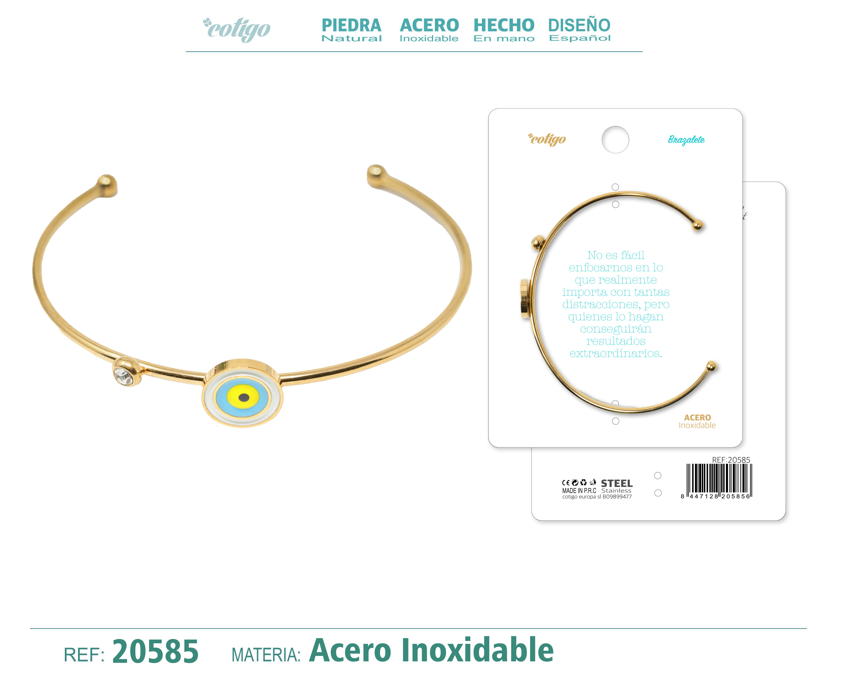 Brazalete Acero Color Dorado