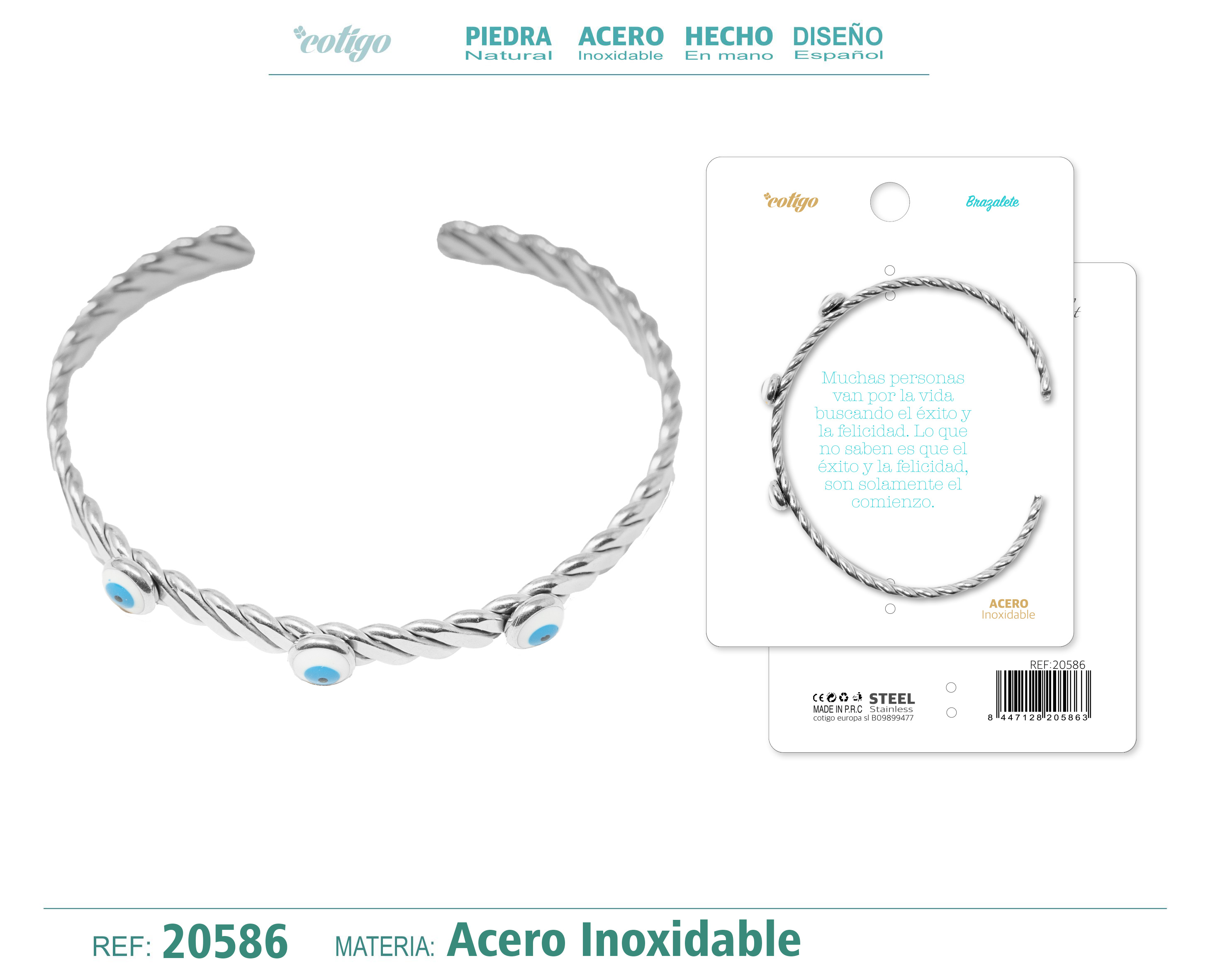 Brazalete Acero Color Plateado