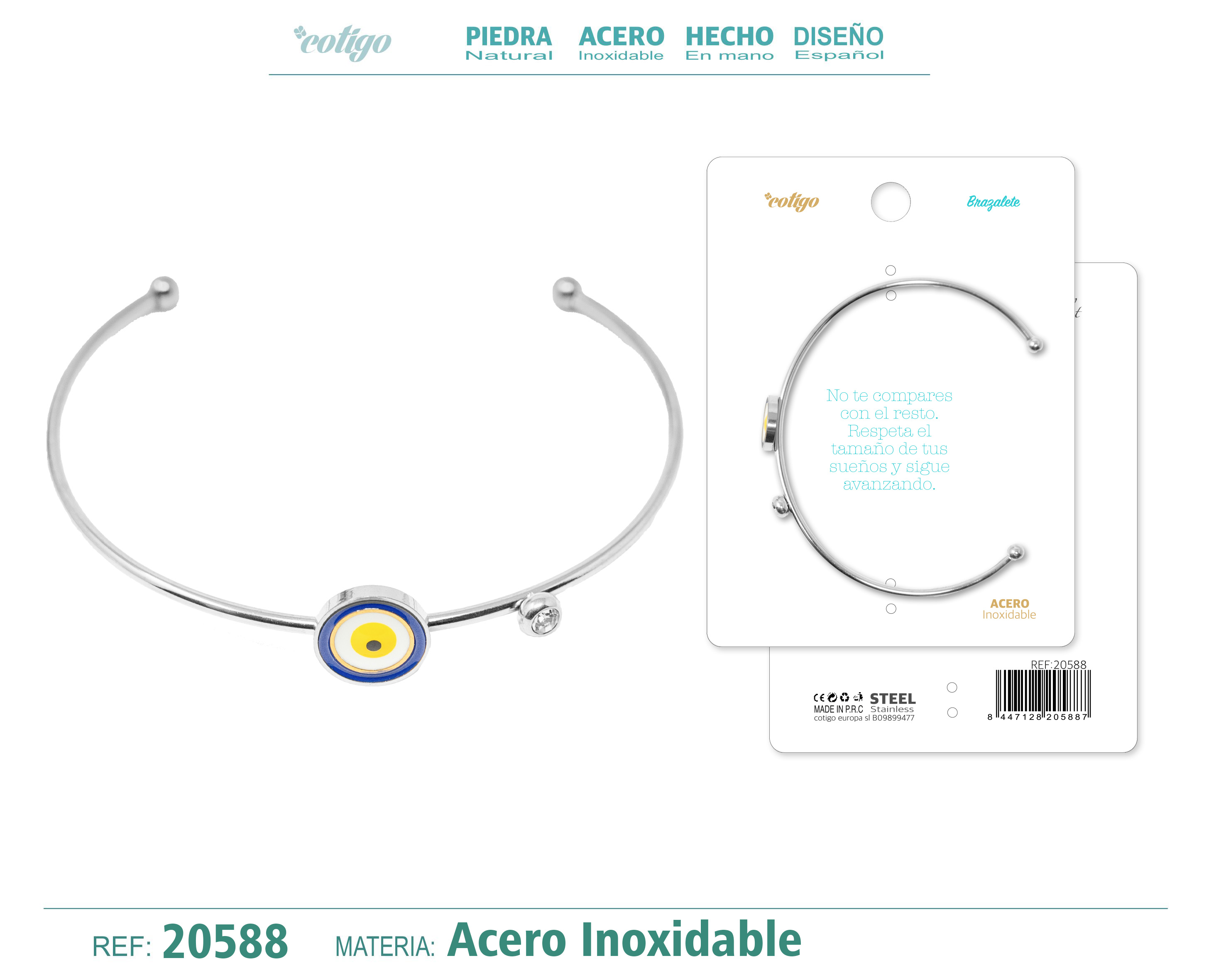 Brazalete Acero Color Plateado