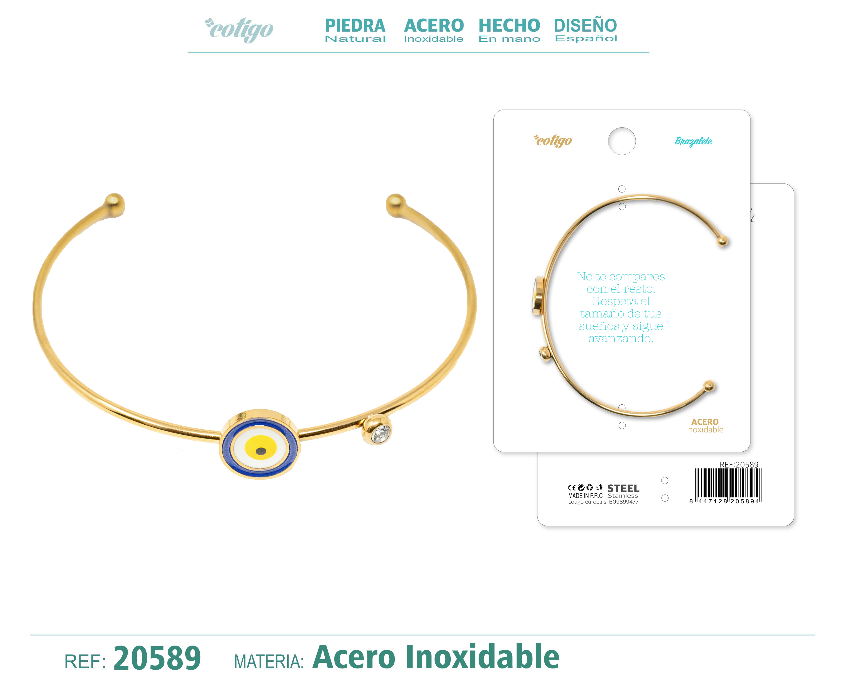 Brazalete Acero Color Dorado