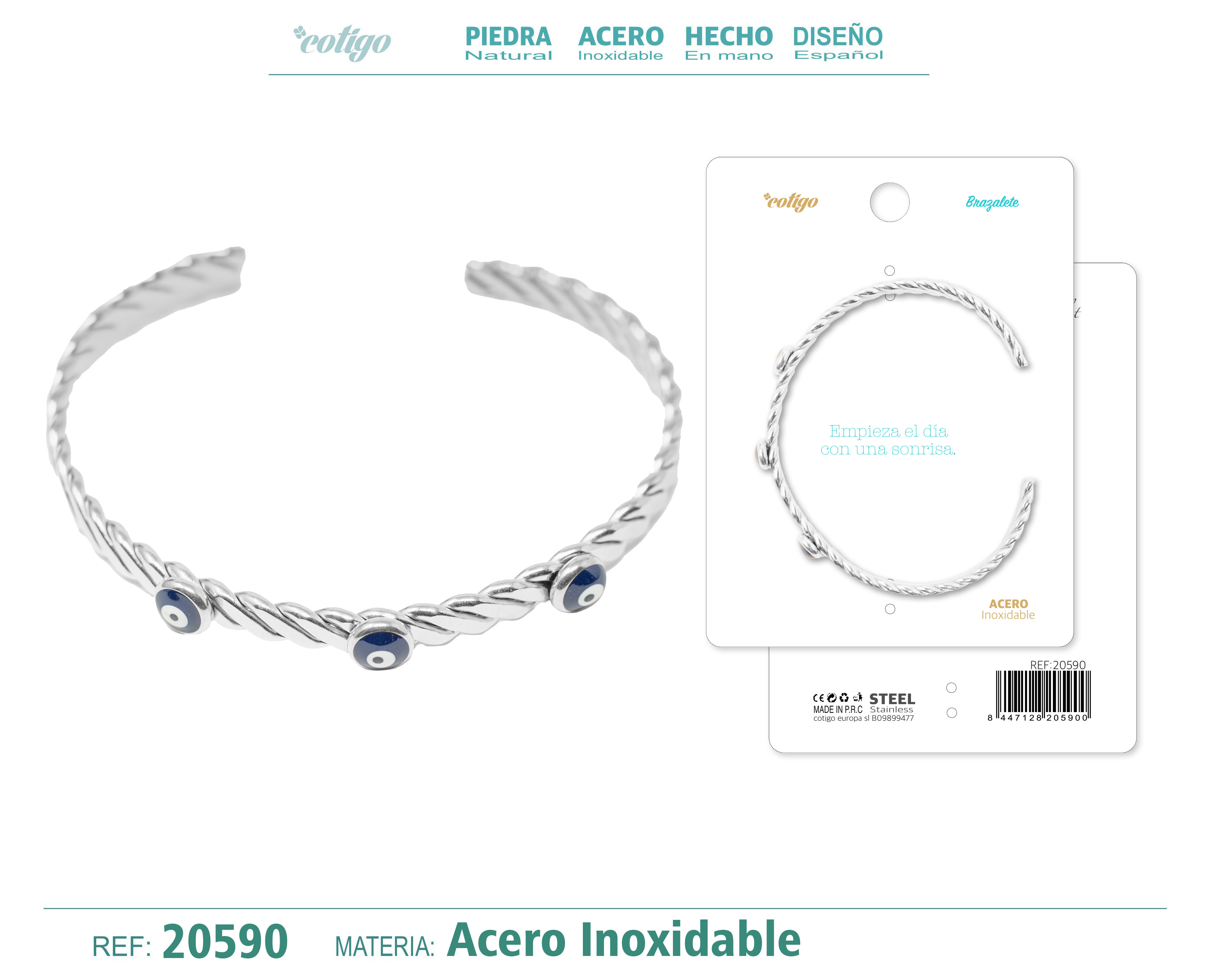 Brazalete Acero Color Plateado