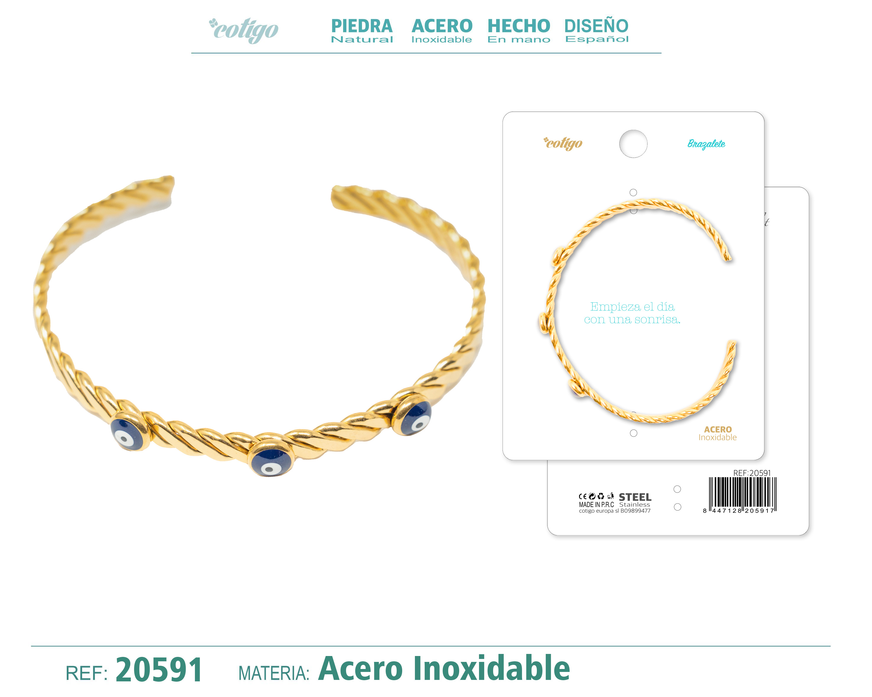 Brazalete Acero Color Dorado