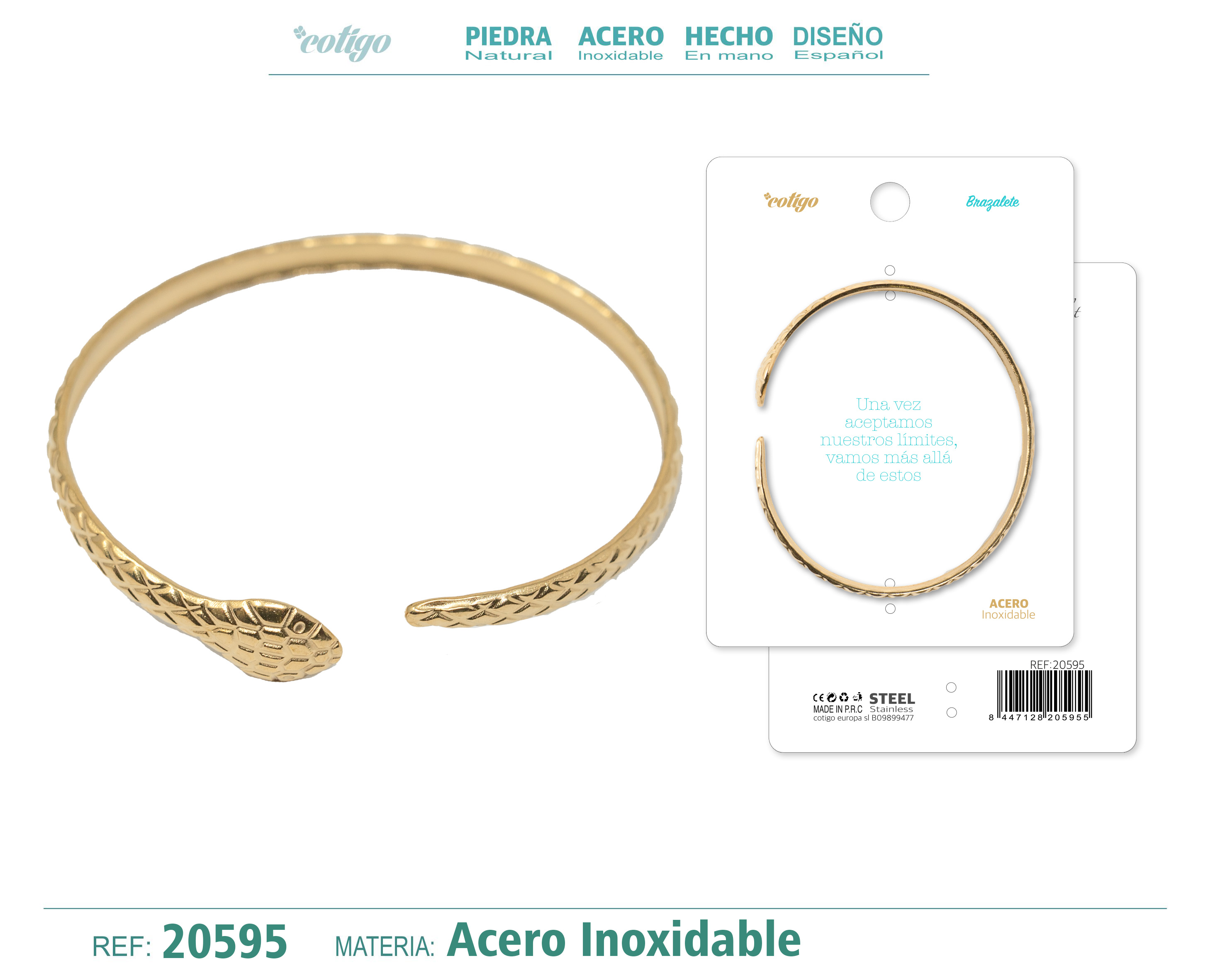 Brazalete Acero Color Dorado