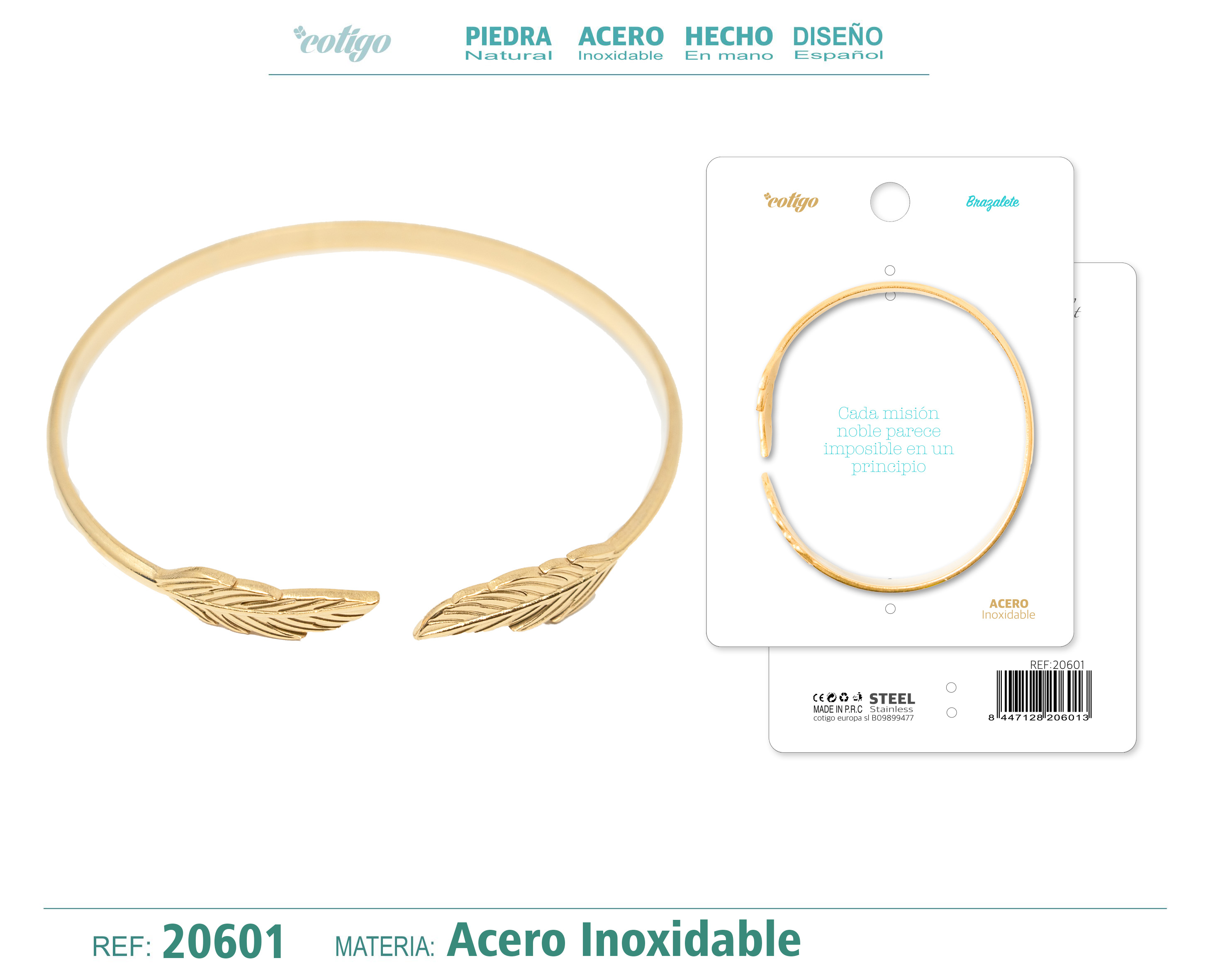 Brazalete Acero Color Dorado