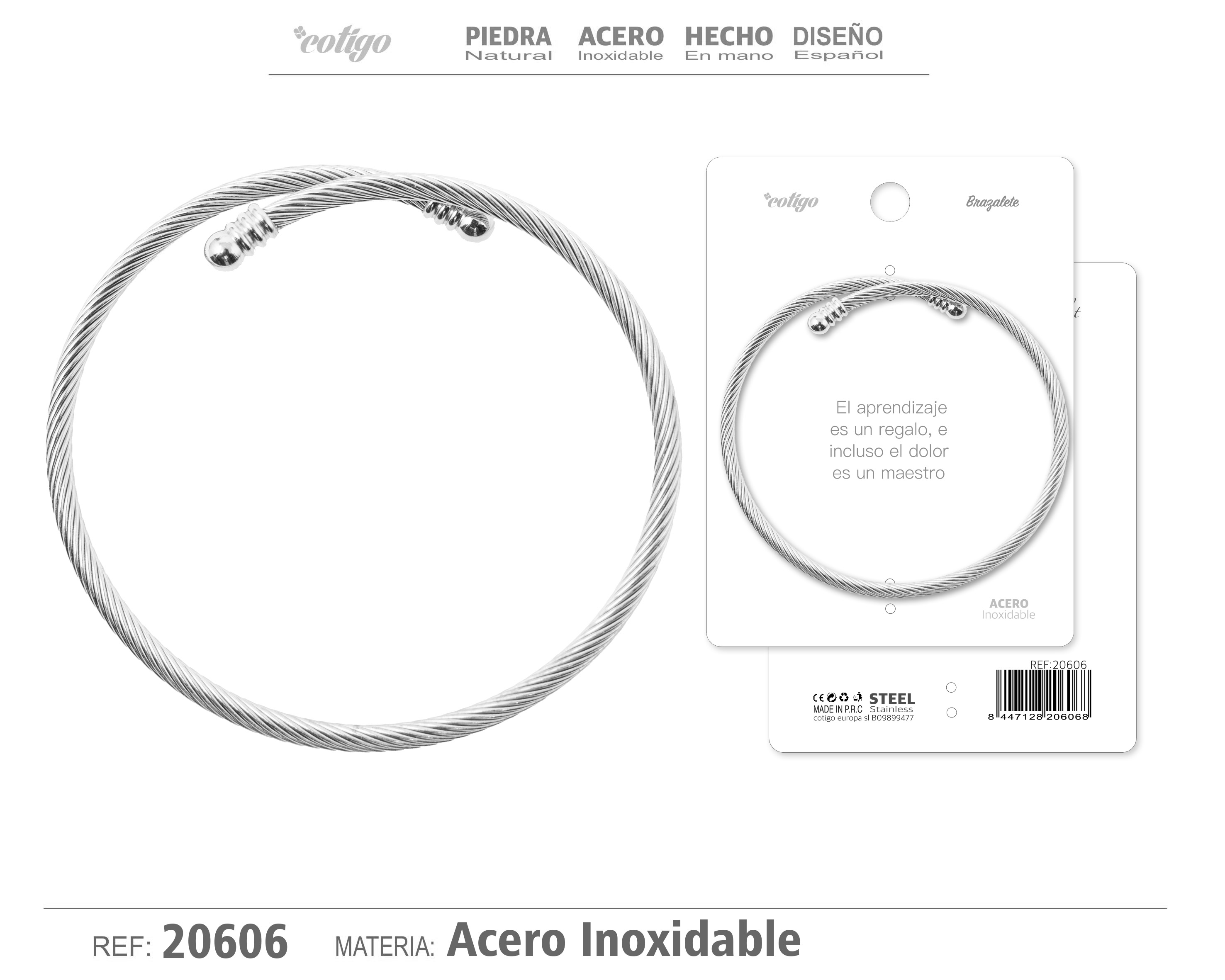 Brazalete Acero Color Plateado