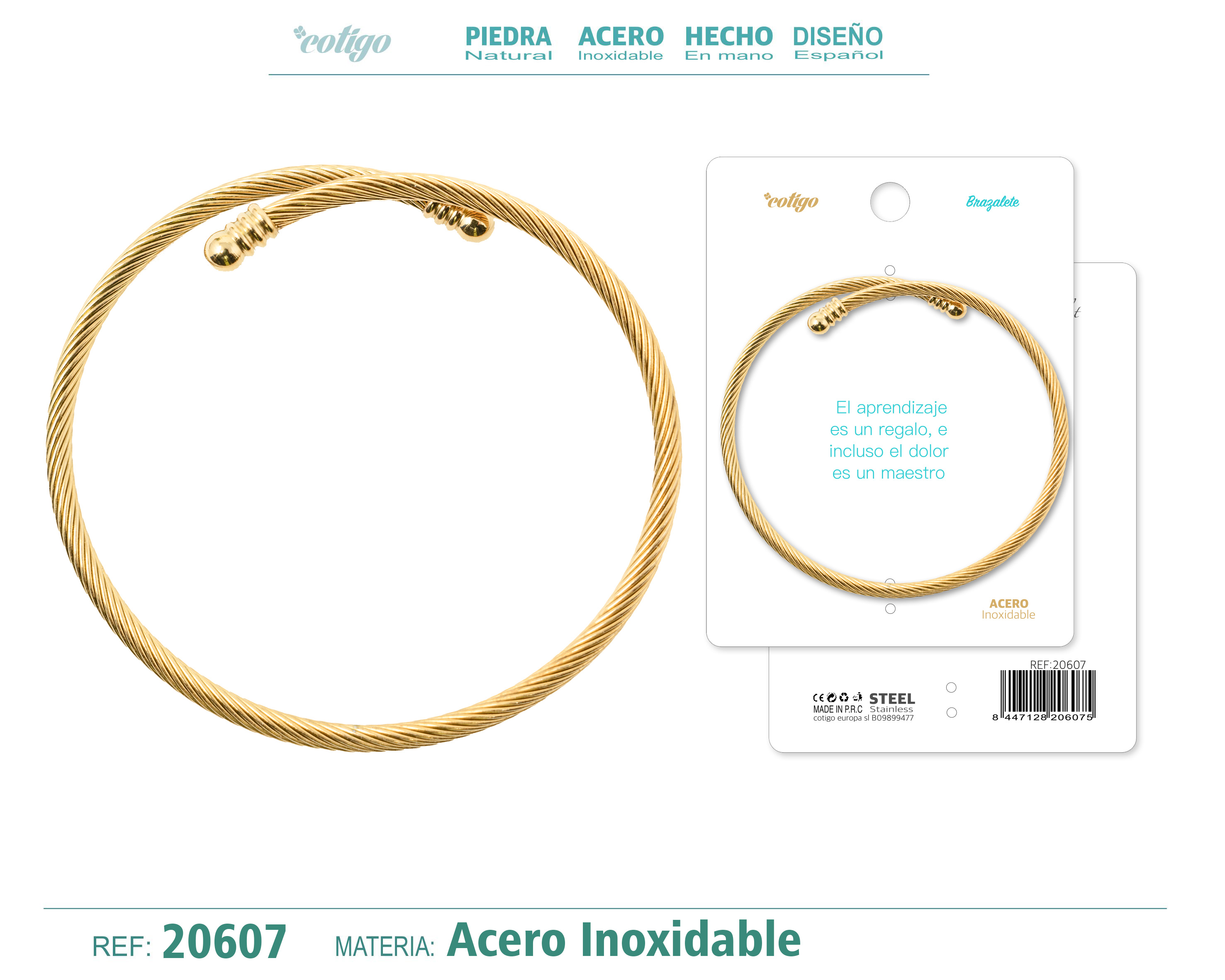 Brazalete Acero Color Dorado