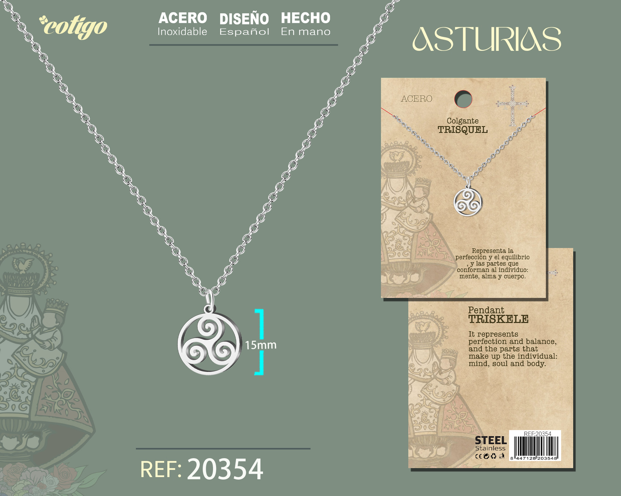 COLGANTE TRISQUEL ACERO PLATEADO