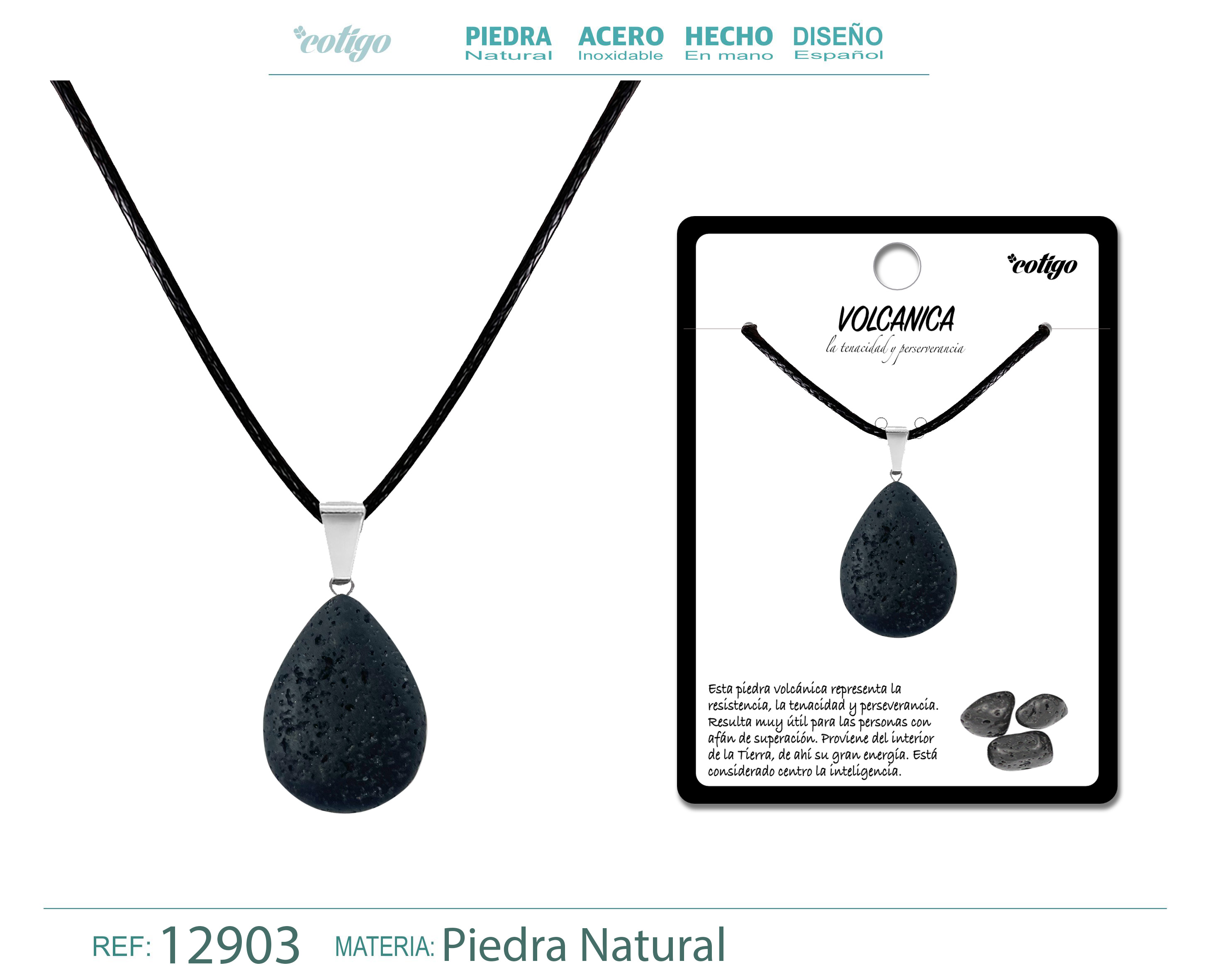 Colgante Gotita de Piedra Volcanica