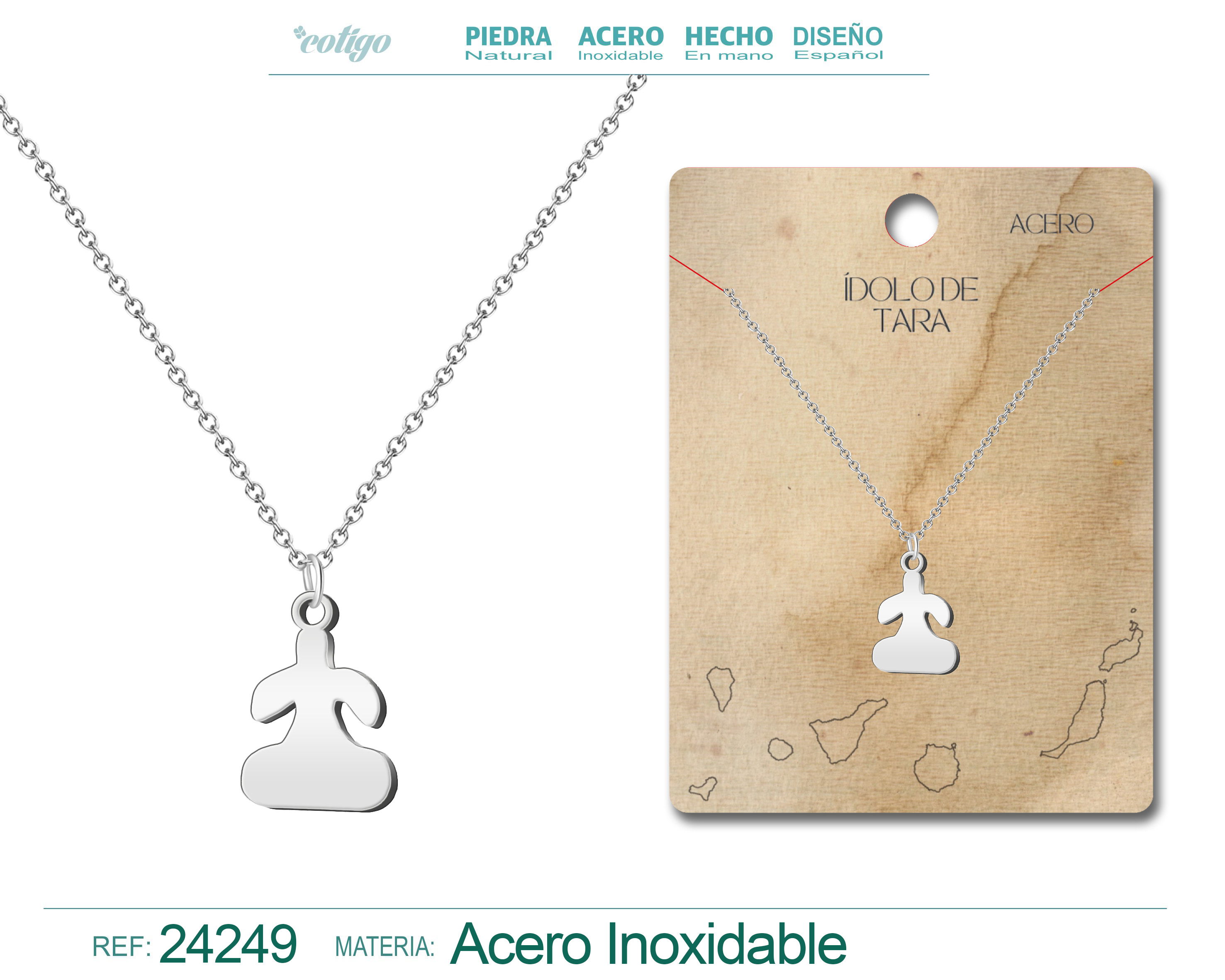 Collar Con Idolo de Tara Acero Plateado
