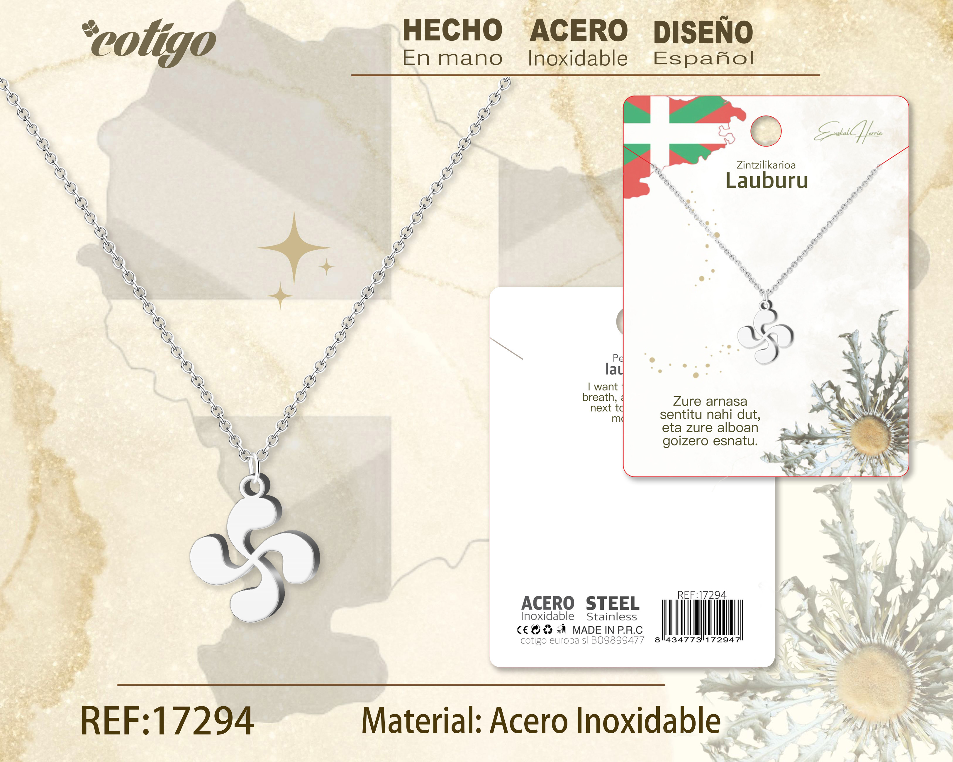 COLLAR LAUBURU-ACERO COLOR PLATEADO
