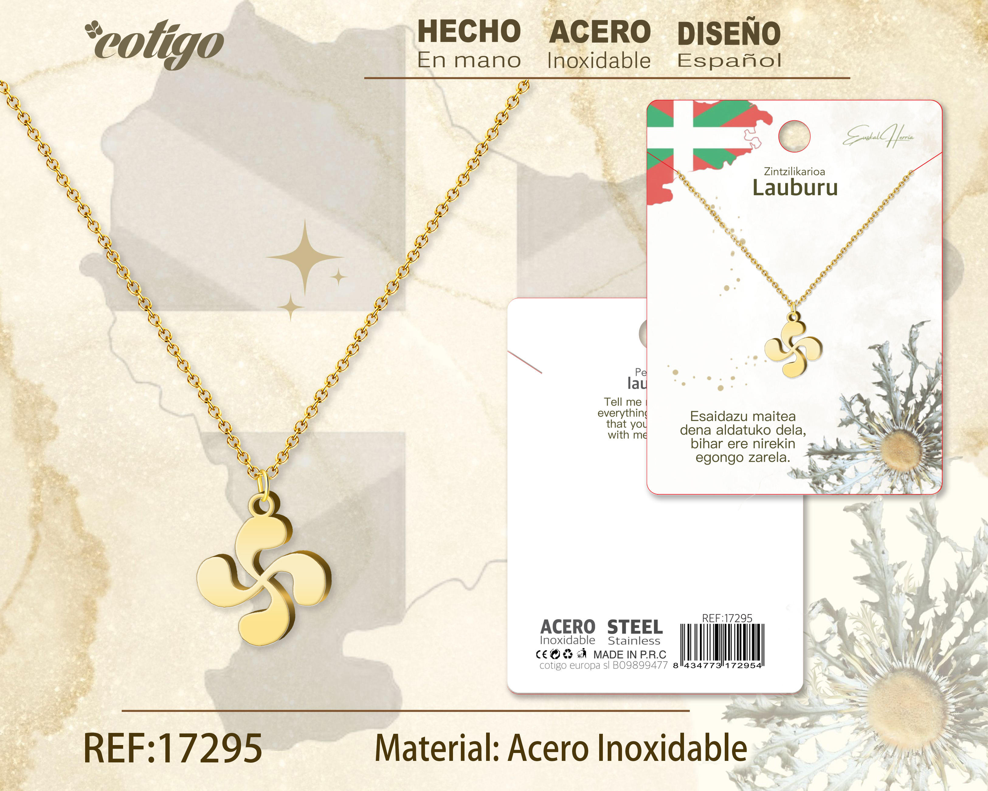COLLAR LAUBURU-ACERO COLOR DORADO