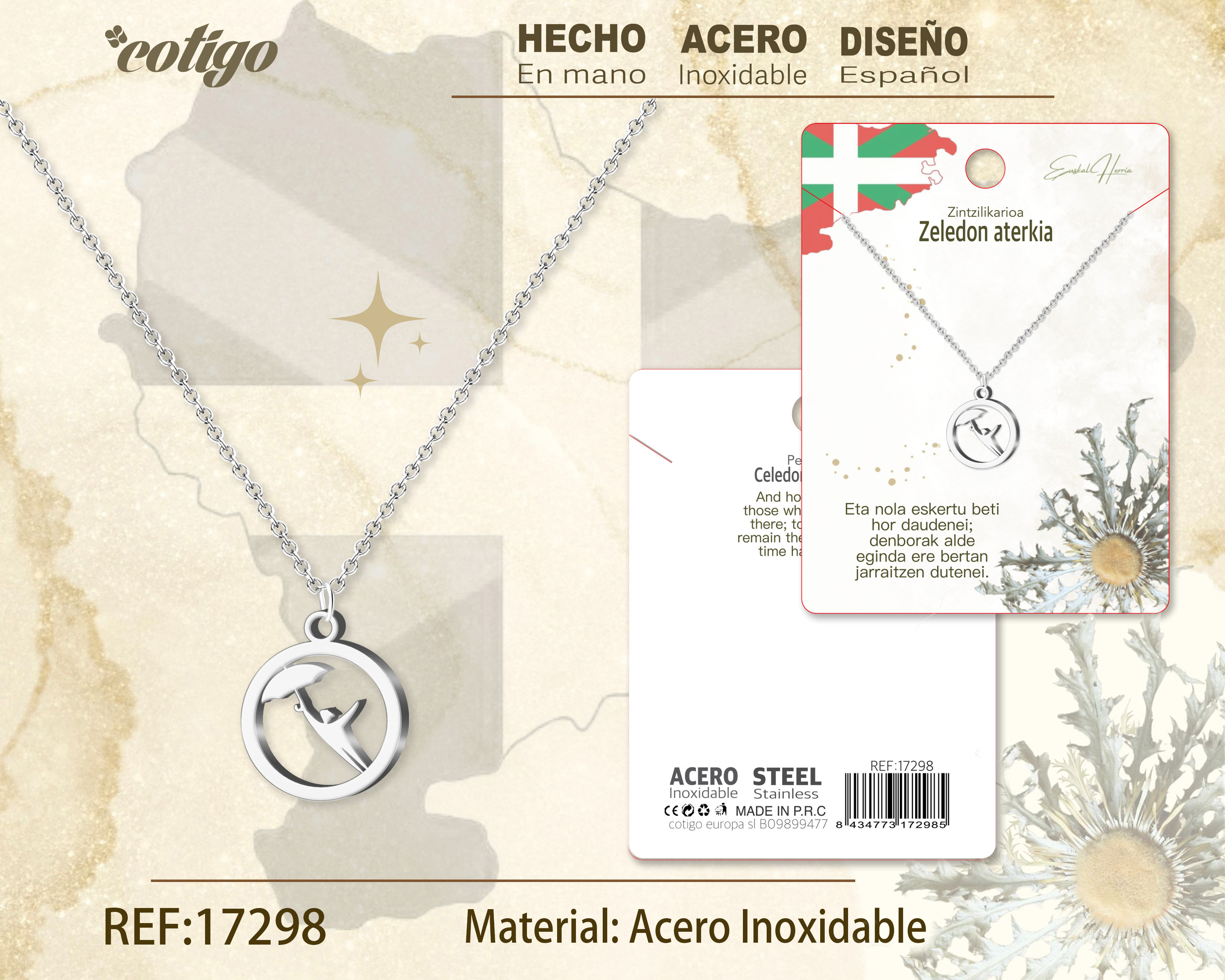 COLLAR ZELEDON ATERKIA-ACERO COLOR PLATEADO
