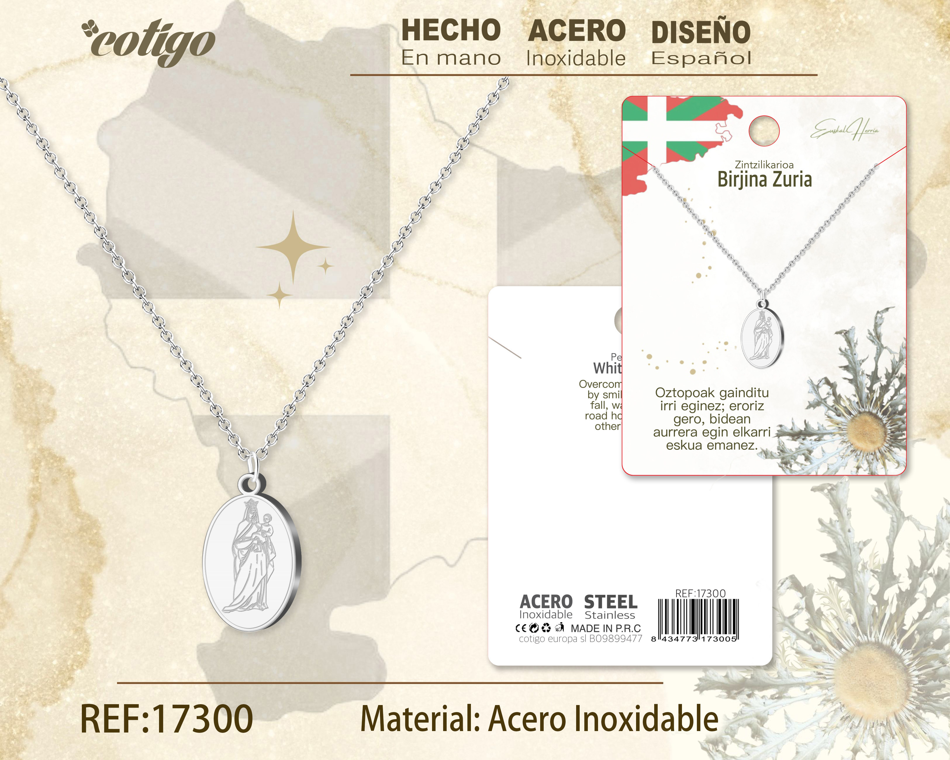 COLLAR BIRJINA ZURIA-ACERO COLOR PLATEADO