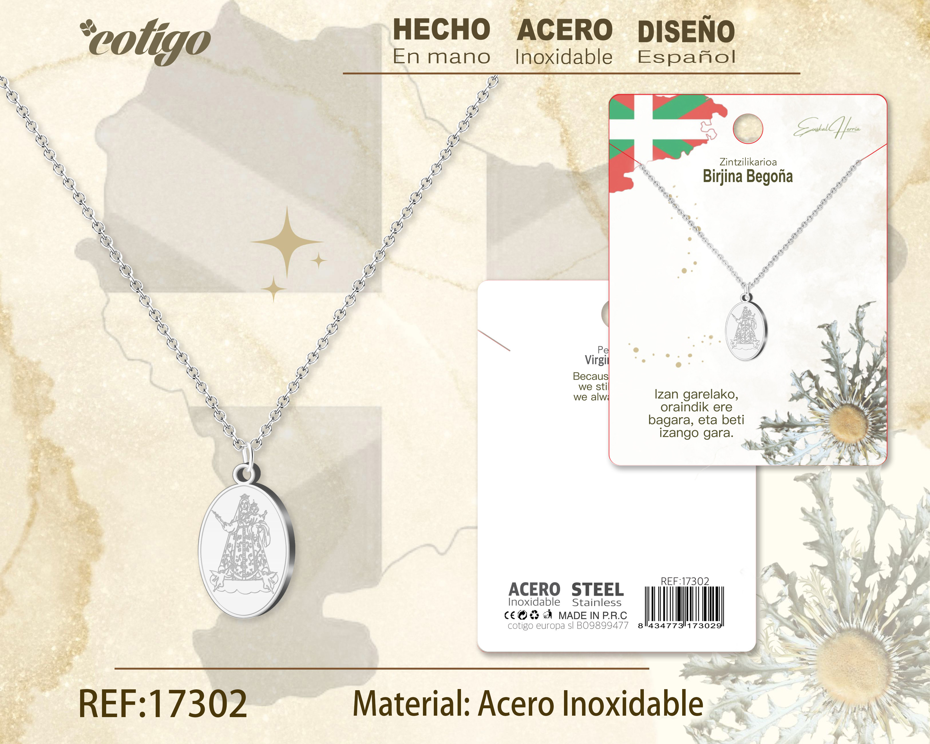 COLLAR BIRJINA BEGOÑA-ACERO COLOR PLATEADO