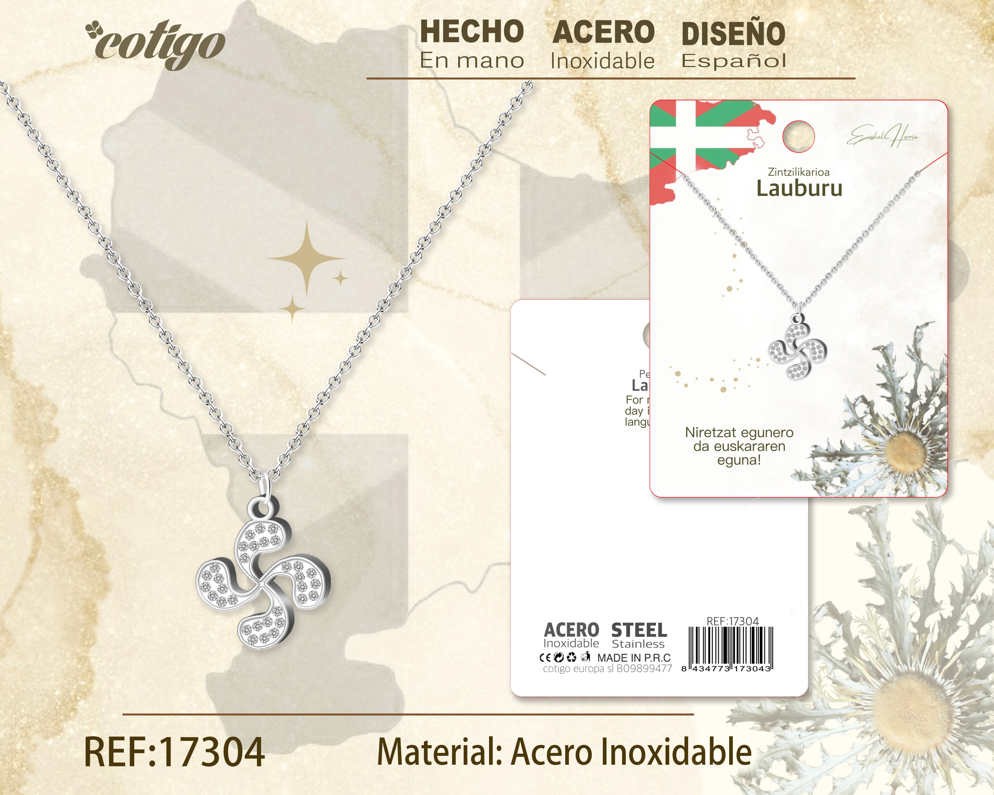 COLLAR LAUBURU-ACERO COLOR PLATEADO