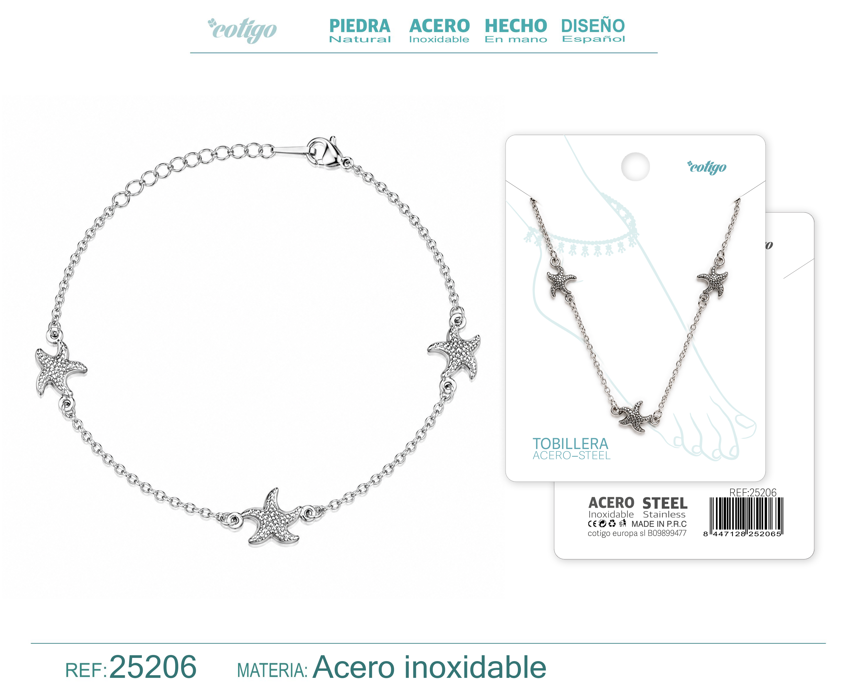 Tobillera Acero Inoxidable