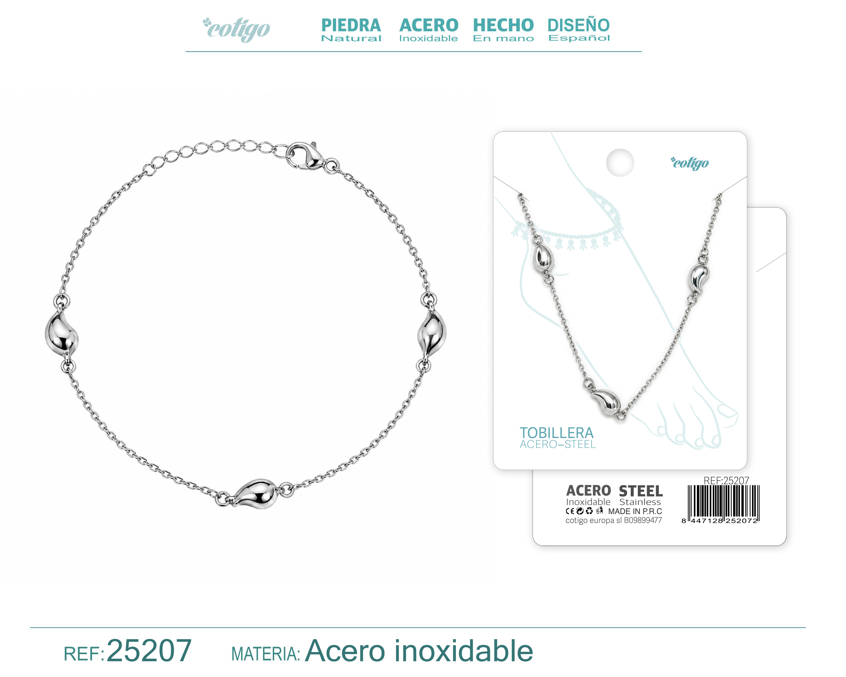 Tobillera Acero Inoxidable