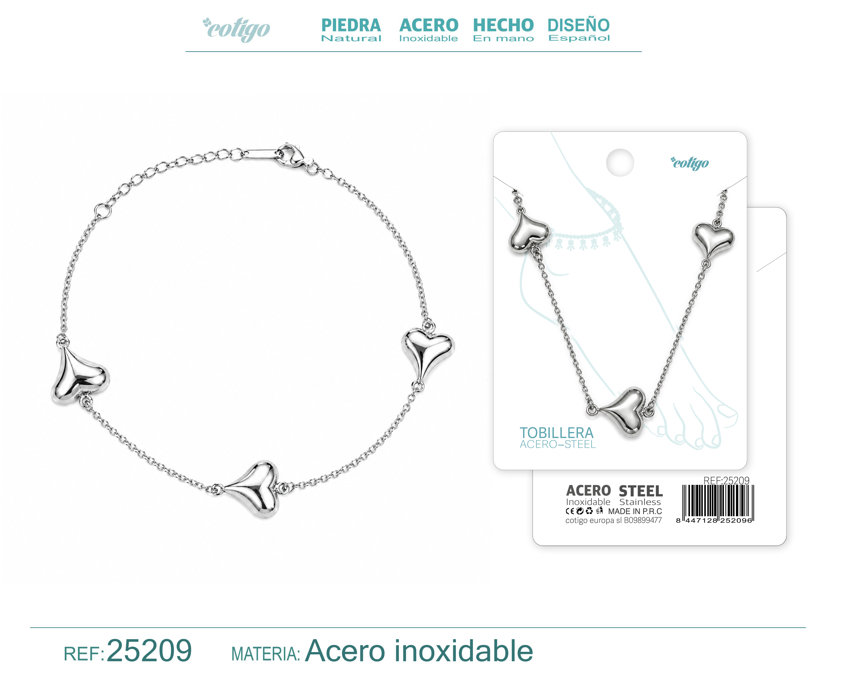 Tobillera Acero Inoxidable