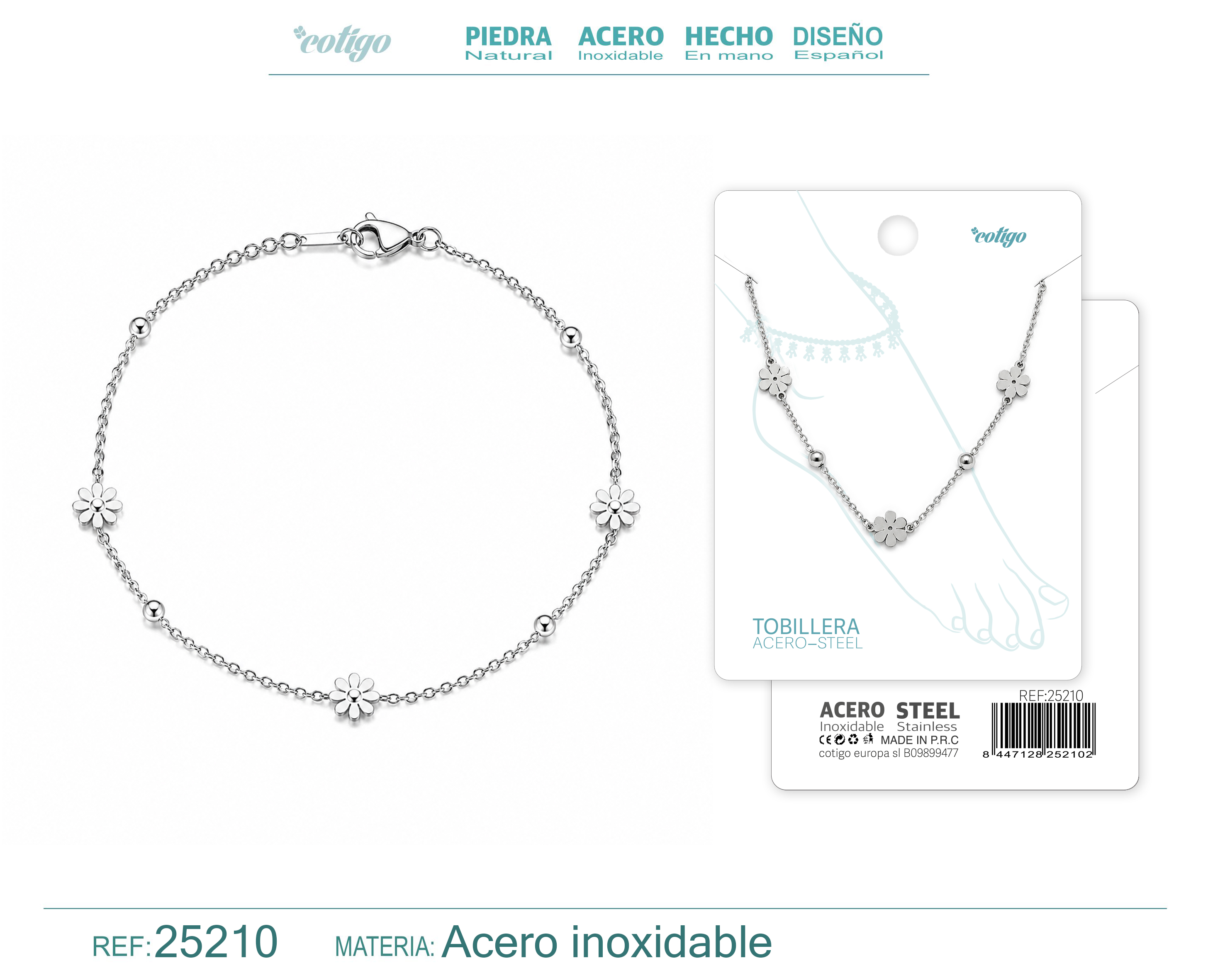 Tobillera Acero Inoxidable