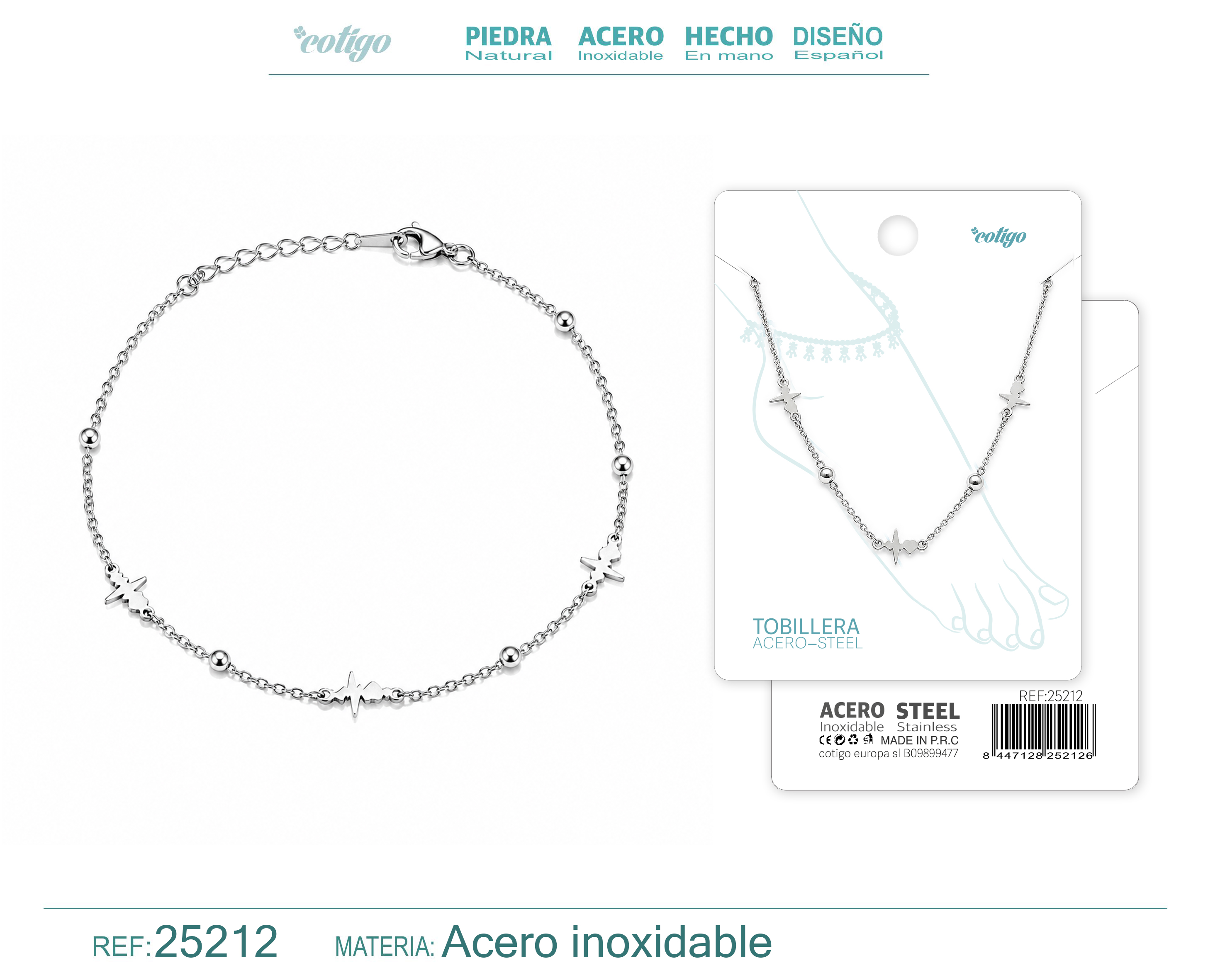 Tobillera Acero Inoxidable